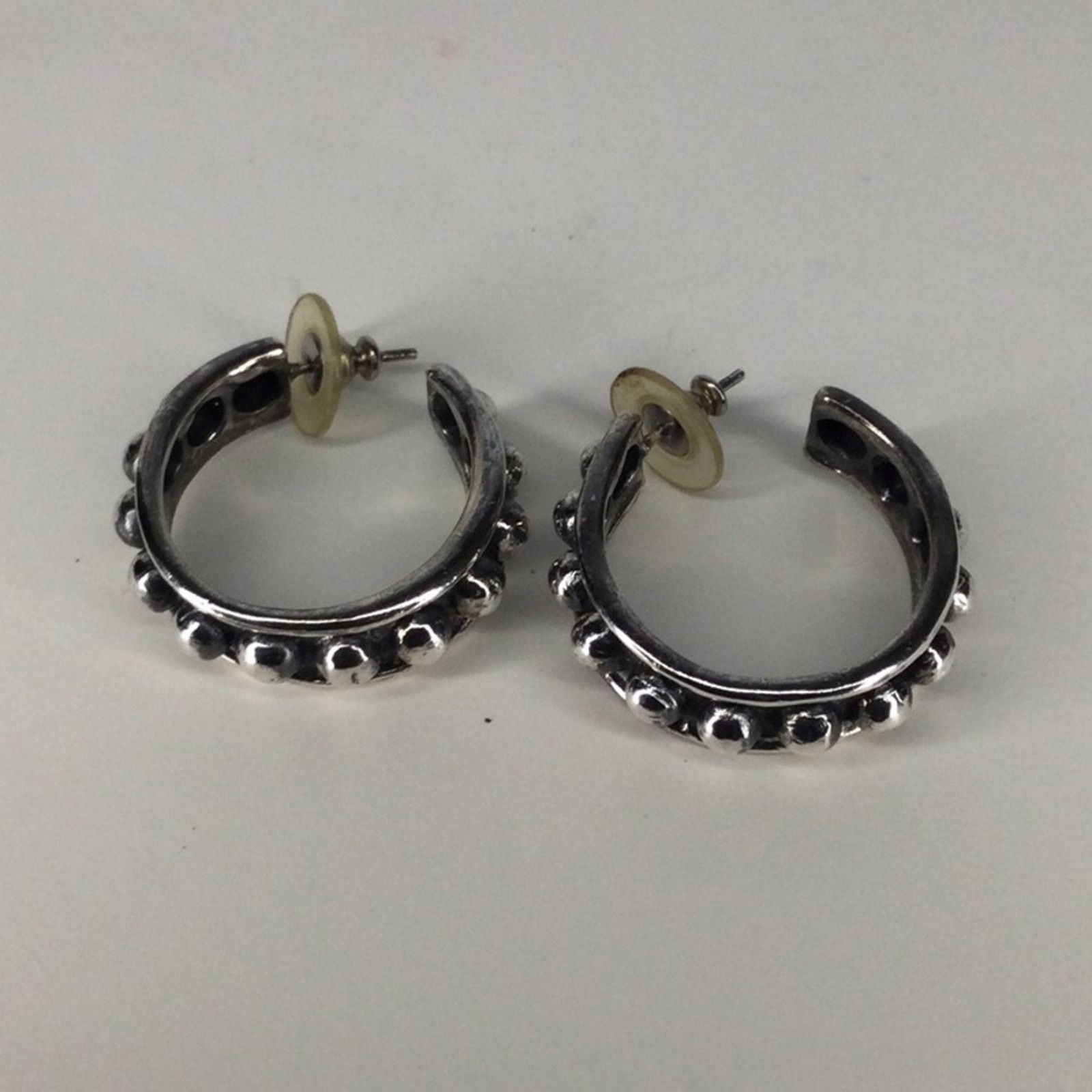 Other Silver & Black Tone Retro 1990's Stud Hoop Earrings Size ONE SIZE - 13 Thumbnail