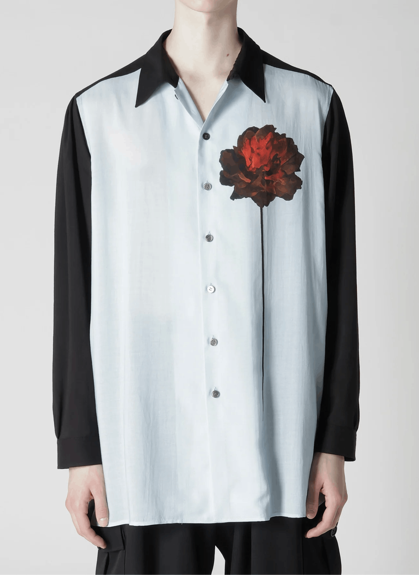 Y's for Men × Yohji Yamamoto Yohji Yamamoto Y's For Men - Cellulose One Red Flower Shirt Size US L / EU 52-54 / 3 - 8 Thumbnail