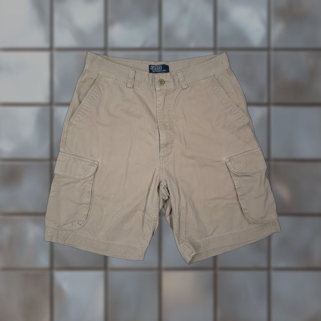 Polo Ralph Lauren VINTAGE Polo Ralph Lauren Chino Cargo Shorts Mens 38 Flat Front Classic Pockets Beige Size US M / EU 48-50 / 2 - 1 Thumbnail