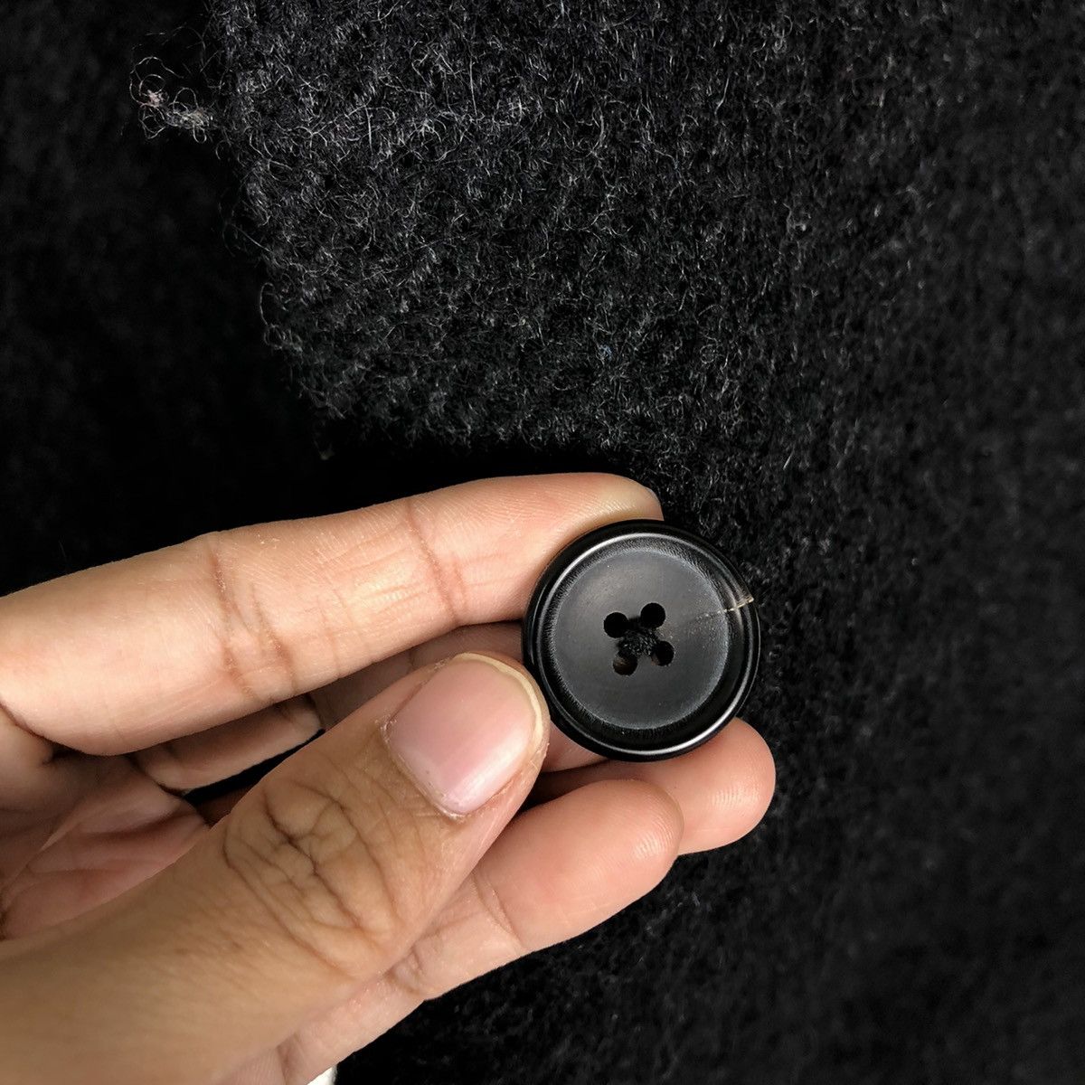 Japanese Brand 🔥Rich Black - Long Fly Coats Wool Herringbone MHL England Size US M / EU 48-50 / 2 - 16 Thumbnail