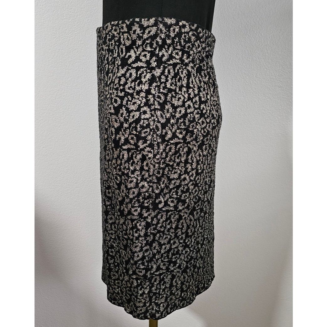 J.McLaughlin NWT J. McLaughlin Black Gold Parlor Jacquard Knit Skirt S Size 27" / US 4 / IT 40 - 2 Thumbnail
