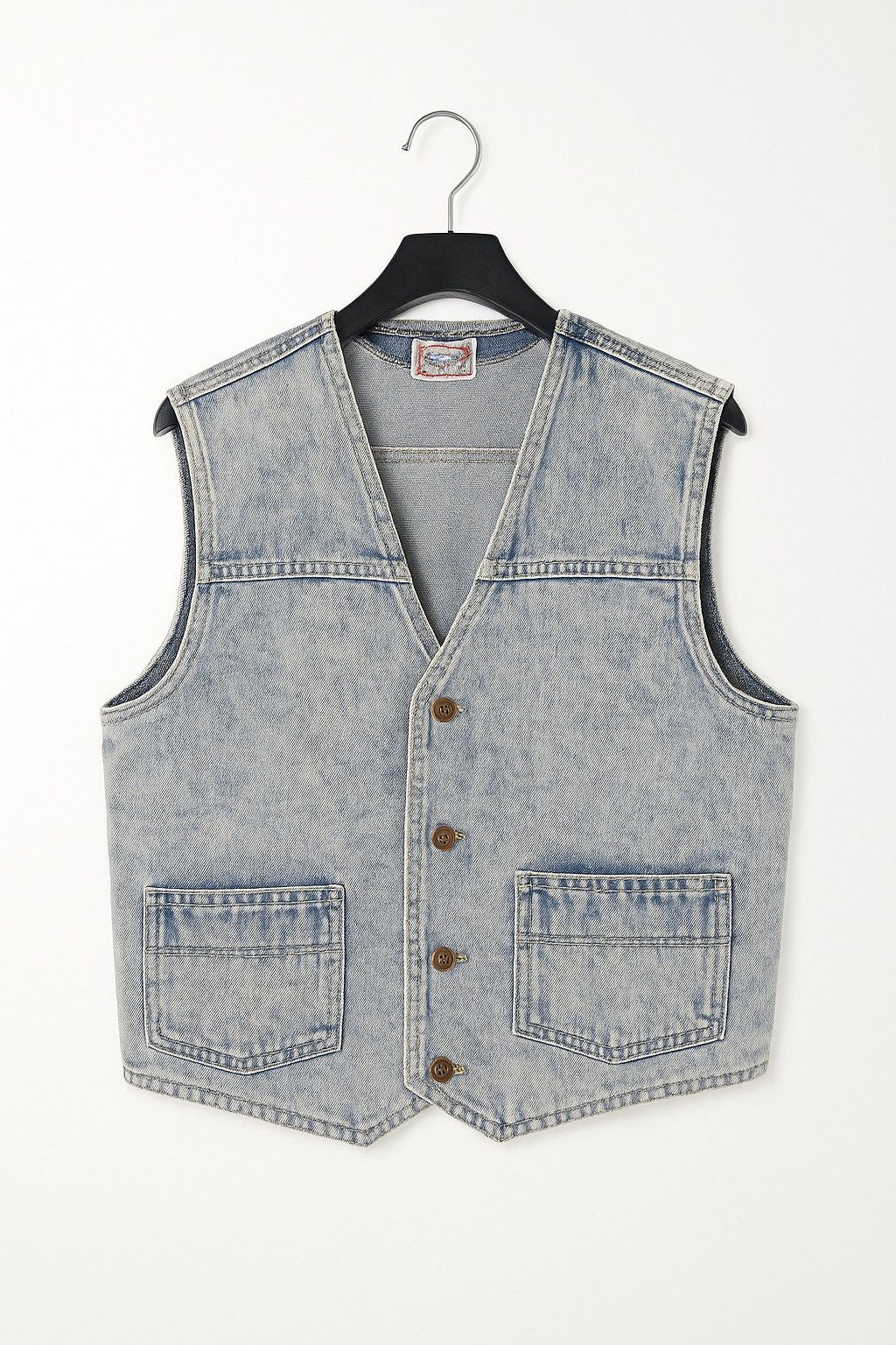 Vintage Vintage Sanjeo Acid Wash Denim Vest Light Blue 80s USA Style Size US S / EU 44-46 / 1 - 1 Thumbnail