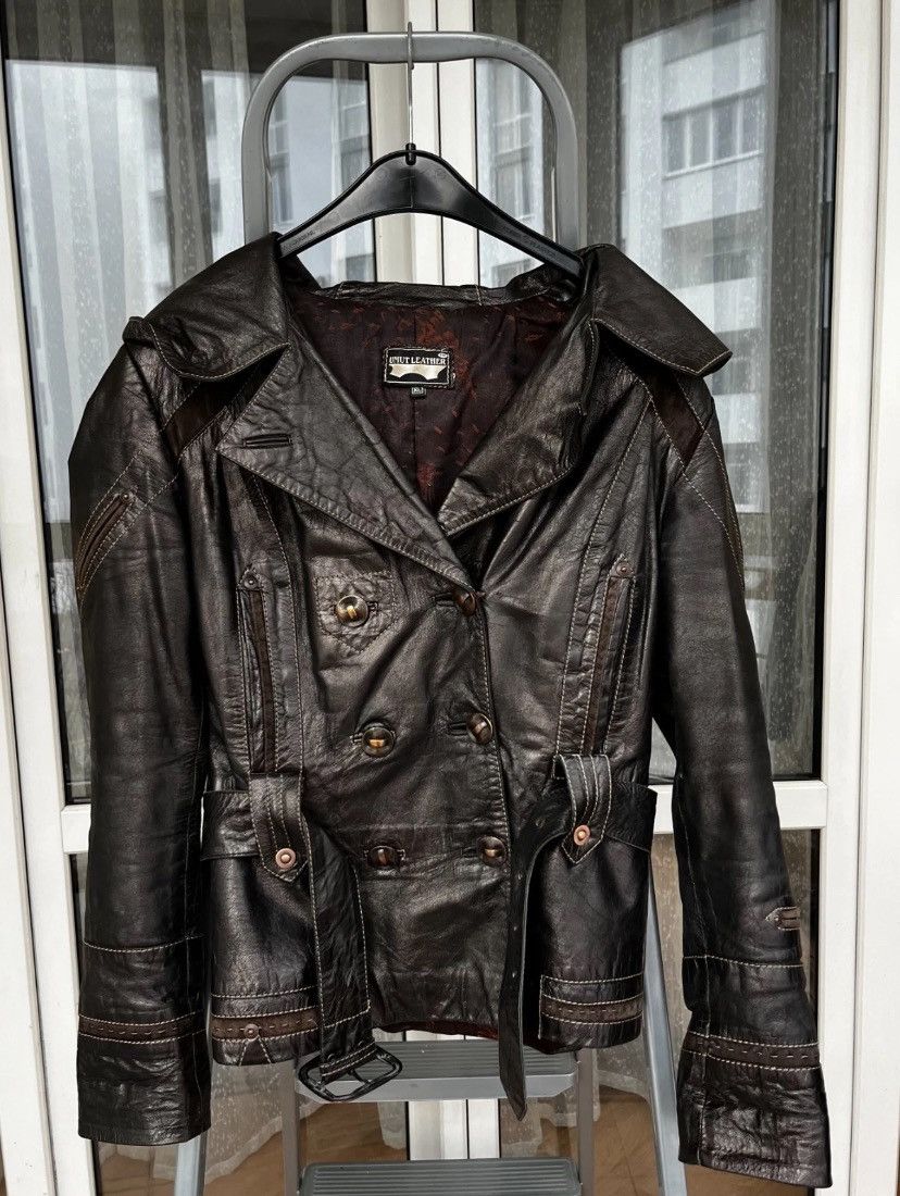 Other VTG Japanese Avant Garde Type! Cropped Leather Jacket Size US M / EU 48-50 / 2 - 7 Thumbnail