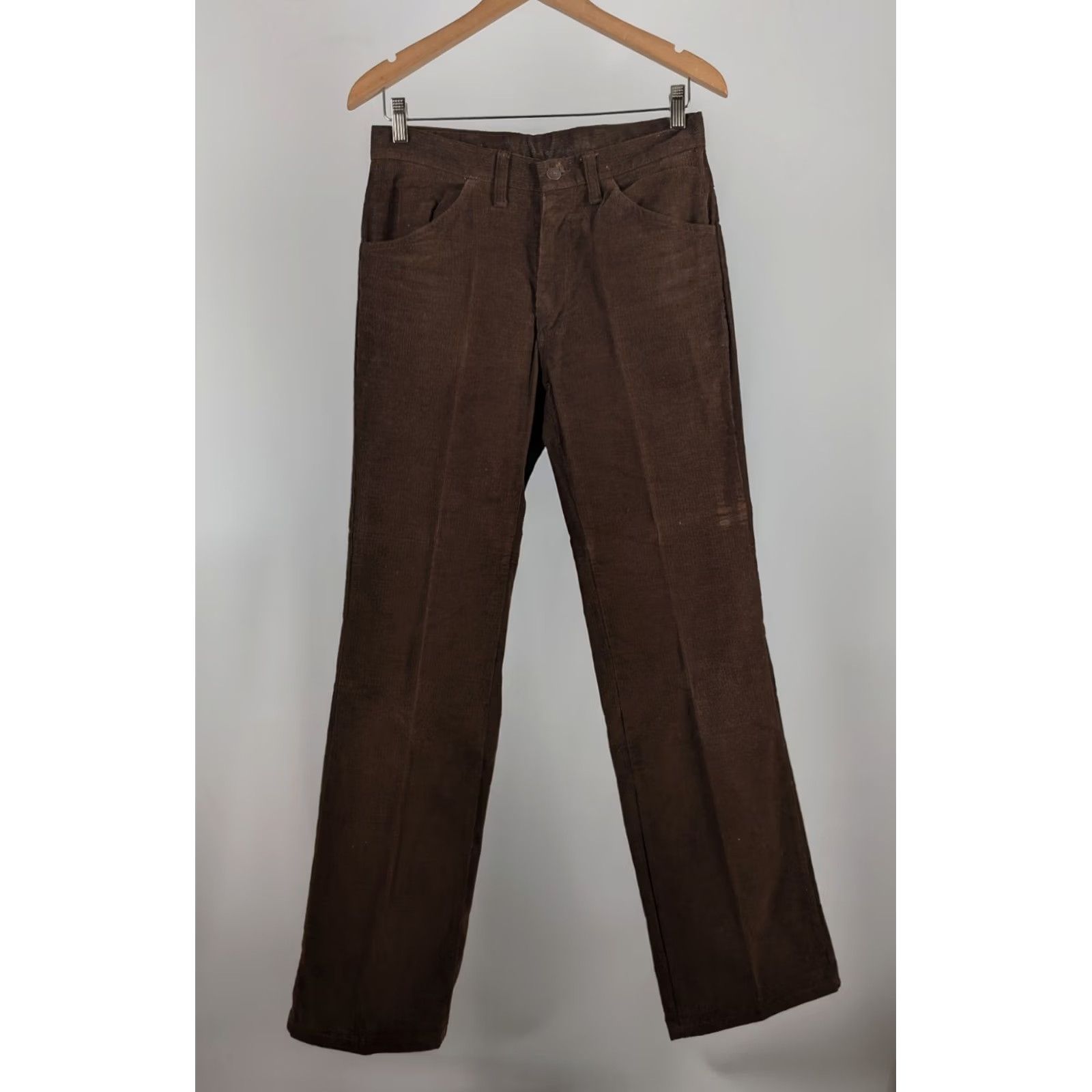 Vintage Vintage 70s Brown Corduroy Pants Talon Zipper Striped Back Pocket USA 30x31 Size US 30 / EU 46 - 3 Thumbnail