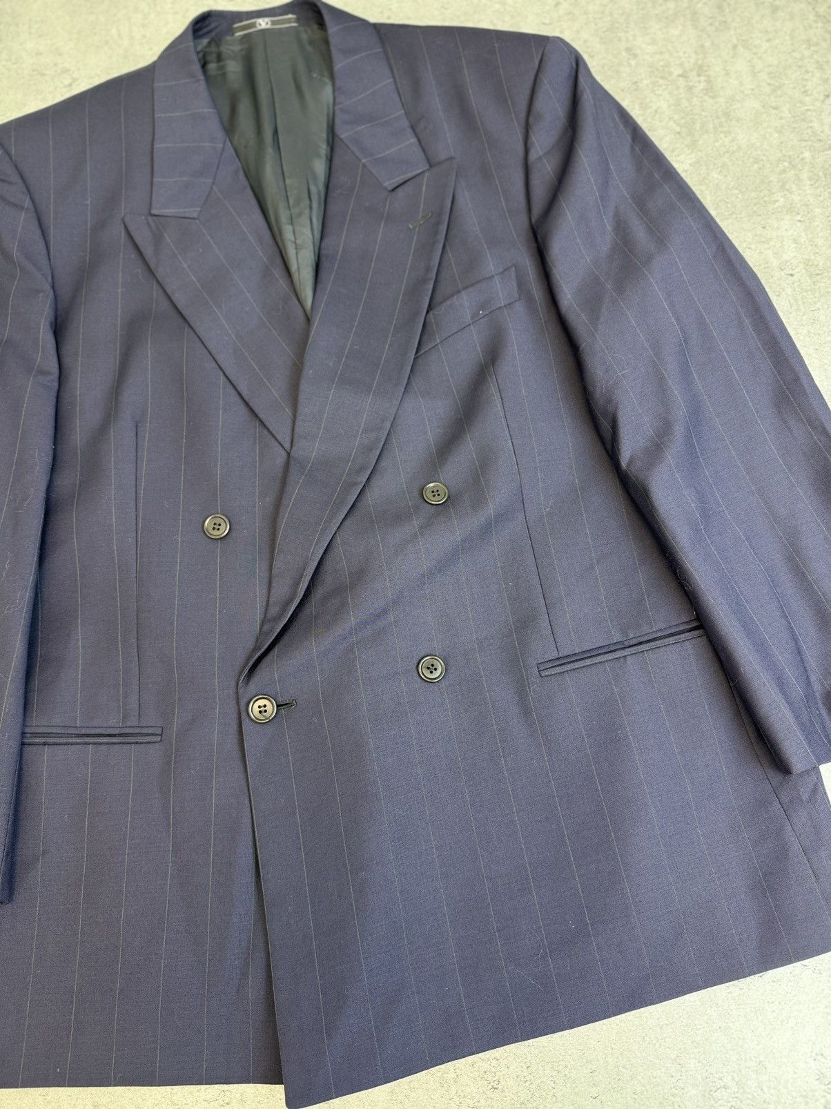 Valentino Valentino Double Breasted Pinstripe Wool Suit Vintage 90s Size 54R - 4 Thumbnail