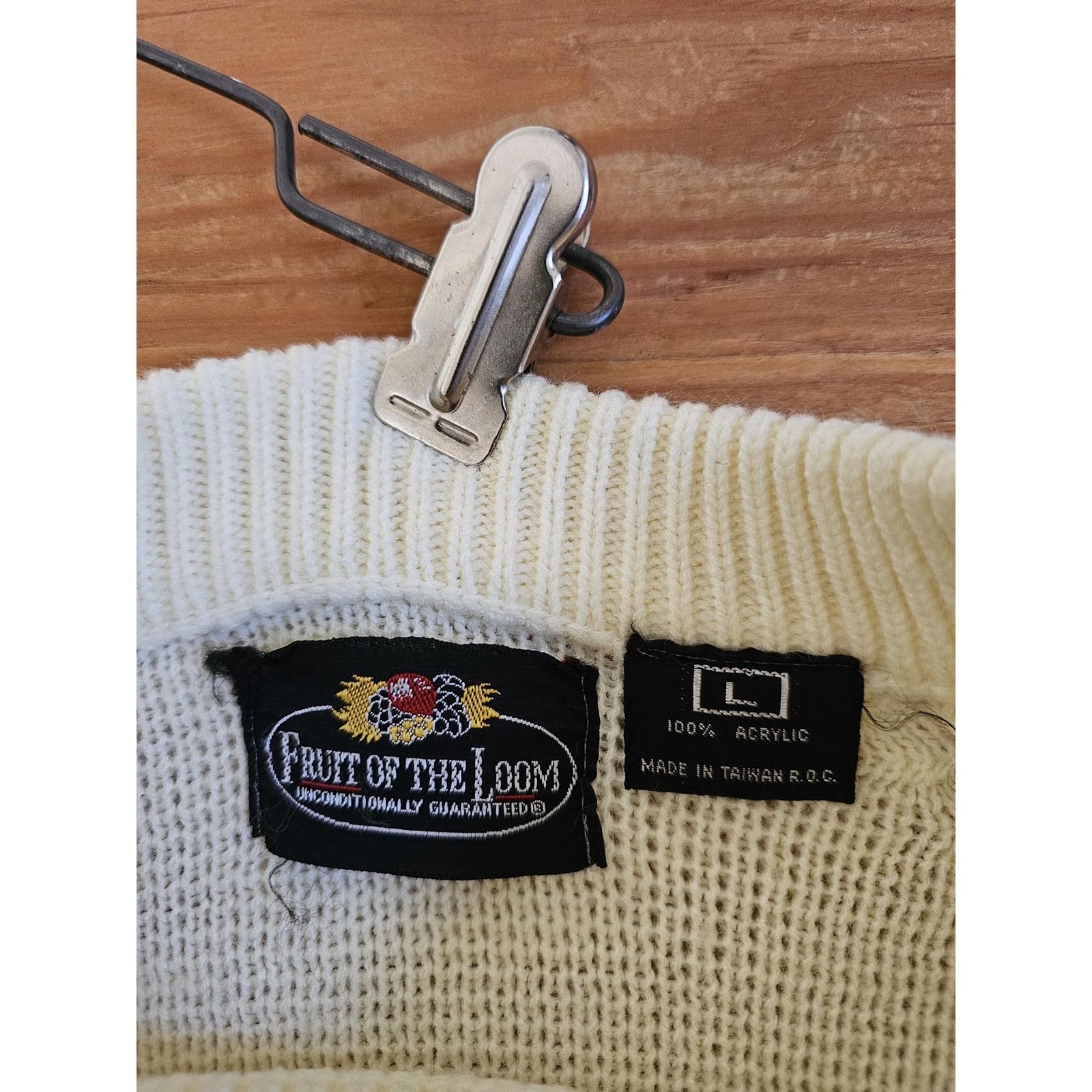 Fruit Of The Loom Mens Pullover Sweater Geometric Fruit of the Loom Sz L 1960s Size US L / EU 52-54 / 3 - 3 Thumbnail