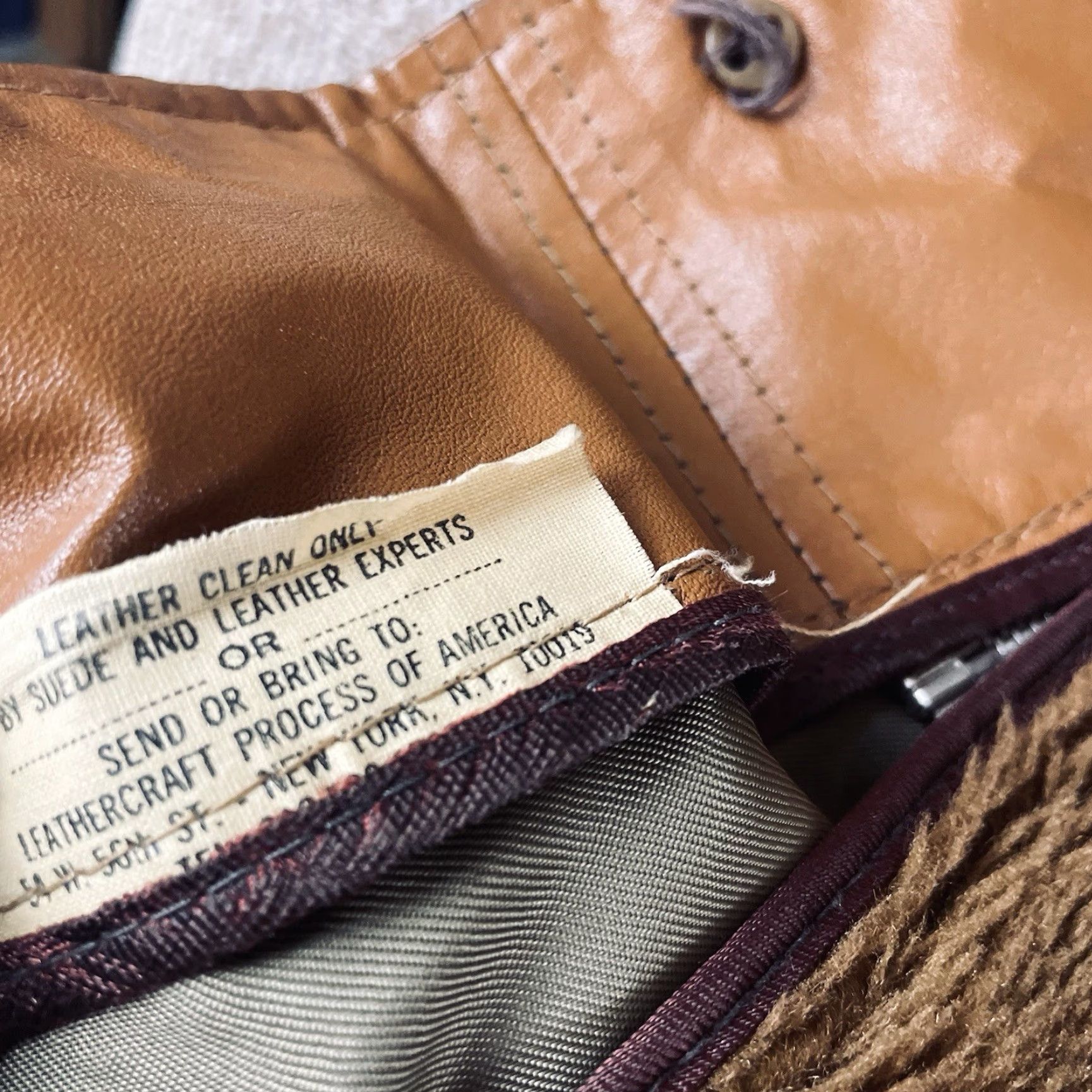 Schott Vtg Schott Bros. Leather Jacket 42 Car Coat Brown Button Removable Fur Lining Size US XS / EU 42 / 0 - 6 Thumbnail