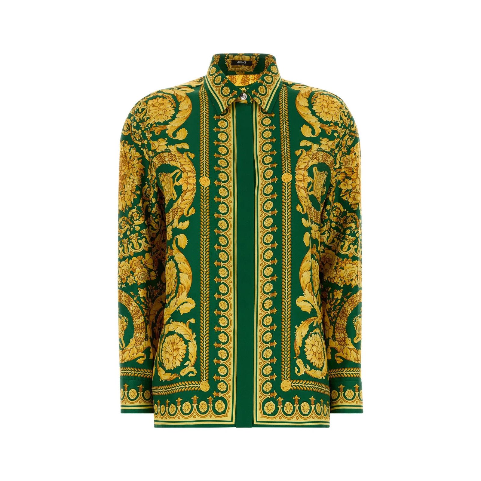 Versace VERSACE Multicolor Silk Shirt New & Authentic (Men's size:7; Size ONE SIZE - 1 Thumbnail