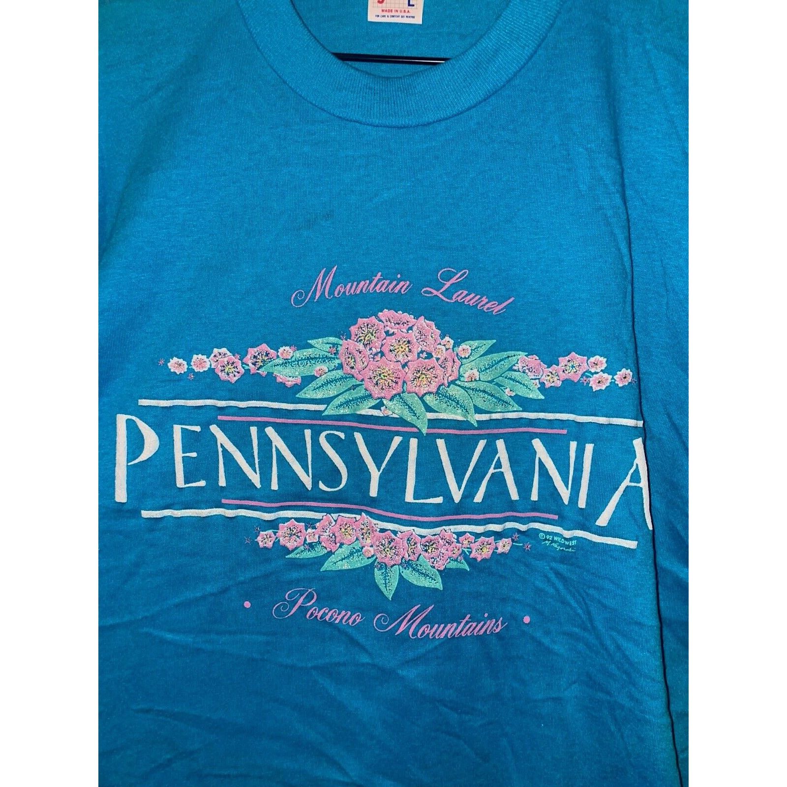 Jerzees Vintage Pocono Mountains Shirt Mountain Laurel Pennsylvania Size US L / EU 52-54 / 3 - 2 Thumbnail