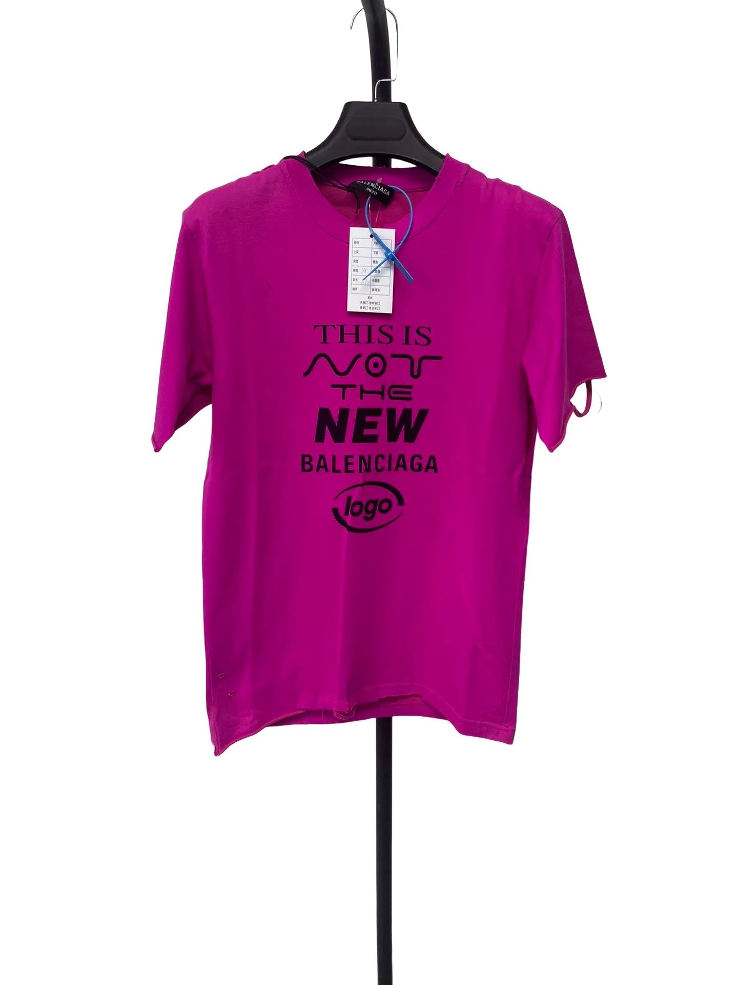 Balenciaga Balenciaga Distressed Pink Logo T-Shirt XS Size US XS / EU 42 / 0 - 1 Thumbnail