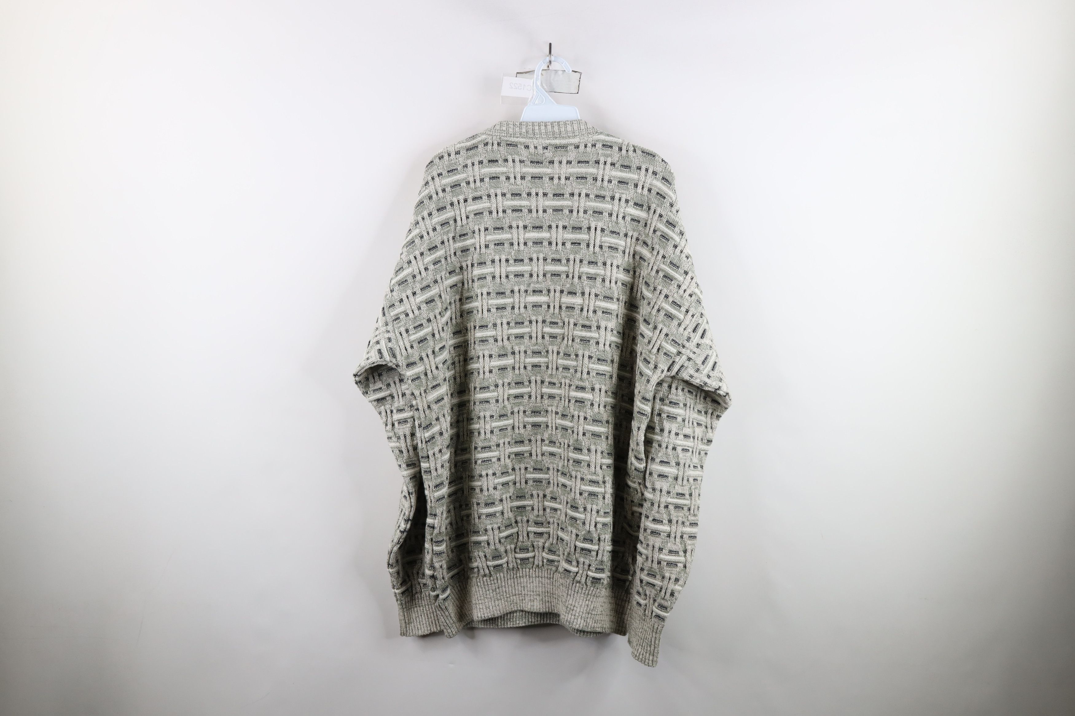 Vintage Vintage 90s Streetwear Cross Weave Knit Dad Crewneck Sweater Size US XL / EU 56 / 4 - 8 Thumbnail