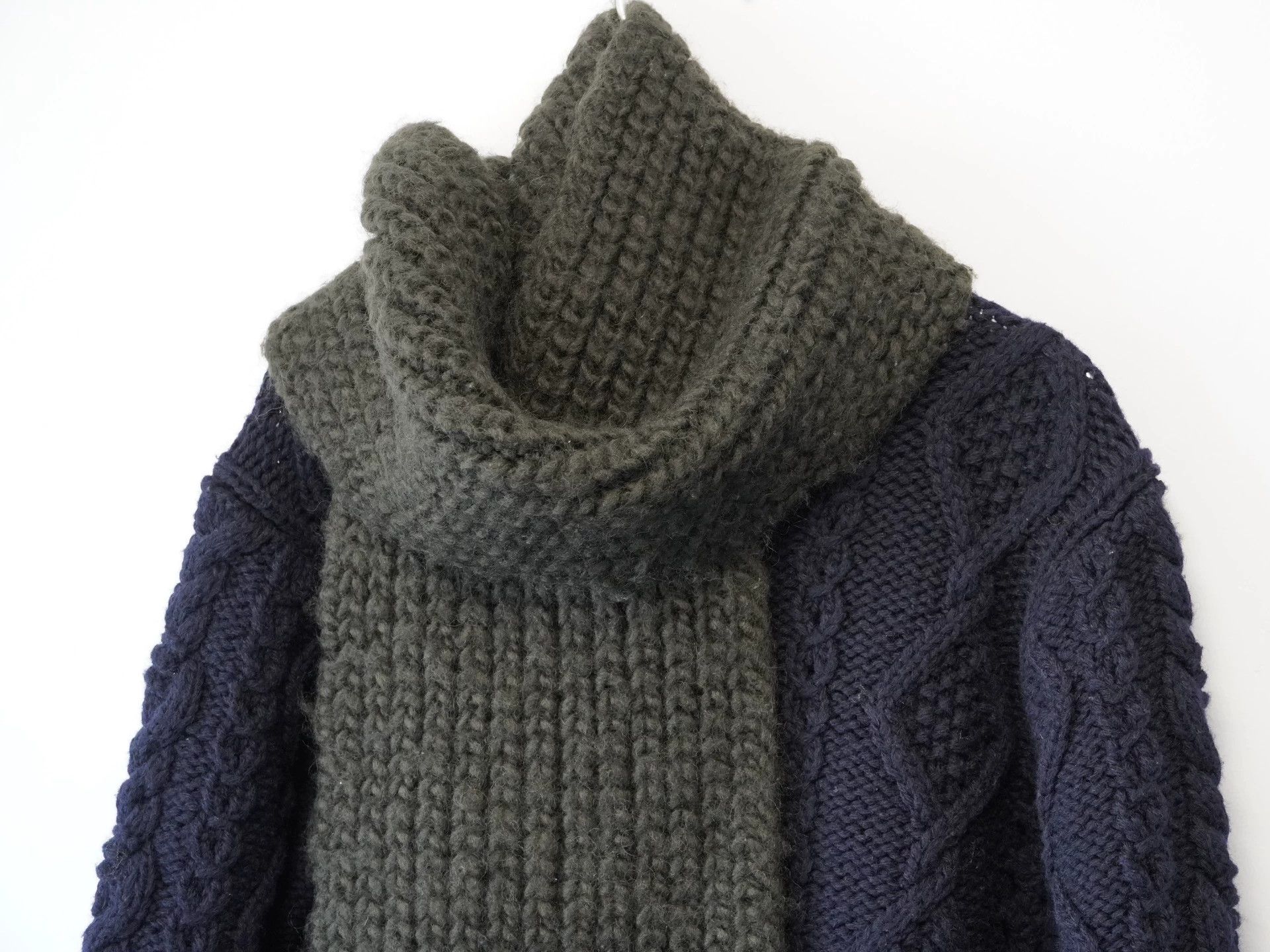 Yohji Yamamoto Yohji Yamamoto 02AW Cement Gray Handwoven Scarf 170x23 Size ONE SIZE - 6 Thumbnail