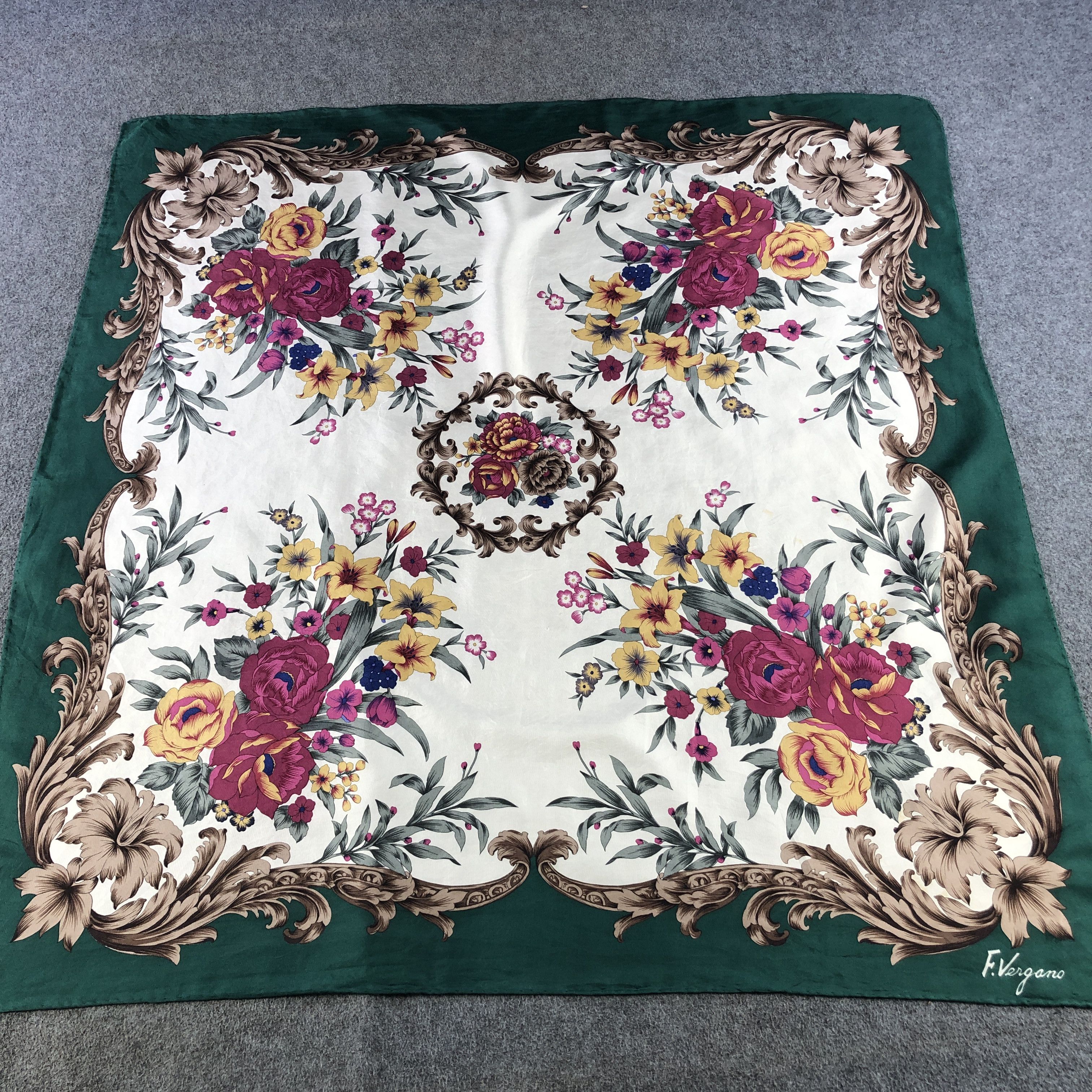 Other F. Vergano Luxury Hand Rolled Silk Scarf M1107 Size ONE SIZE - 2 Thumbnail