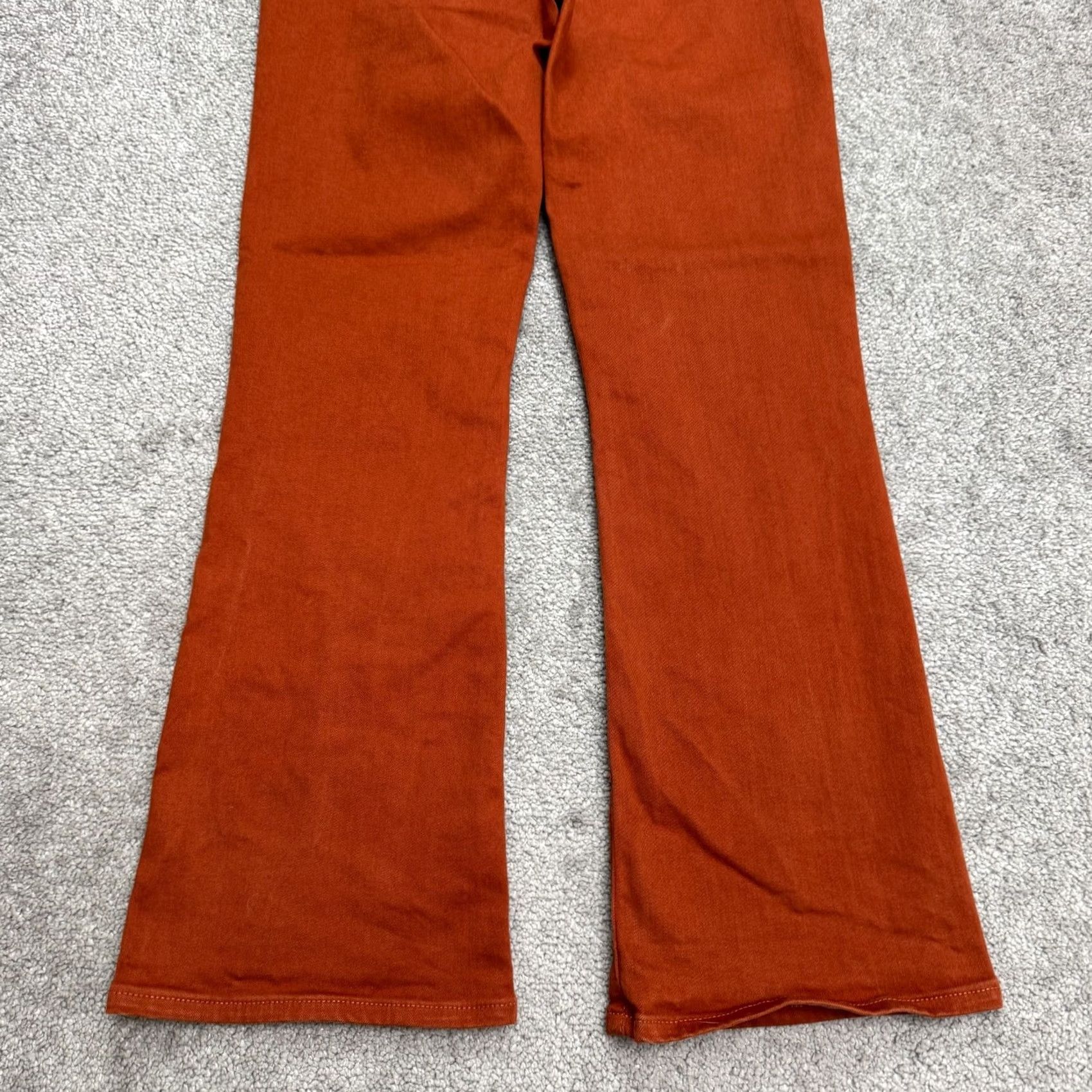 J Brand J Brand Lillie High Rise Flared Denim Jeans Womens 27 Rust Orange Button Fly Size 27" / US 4 / IT 40 - 3 Thumbnail