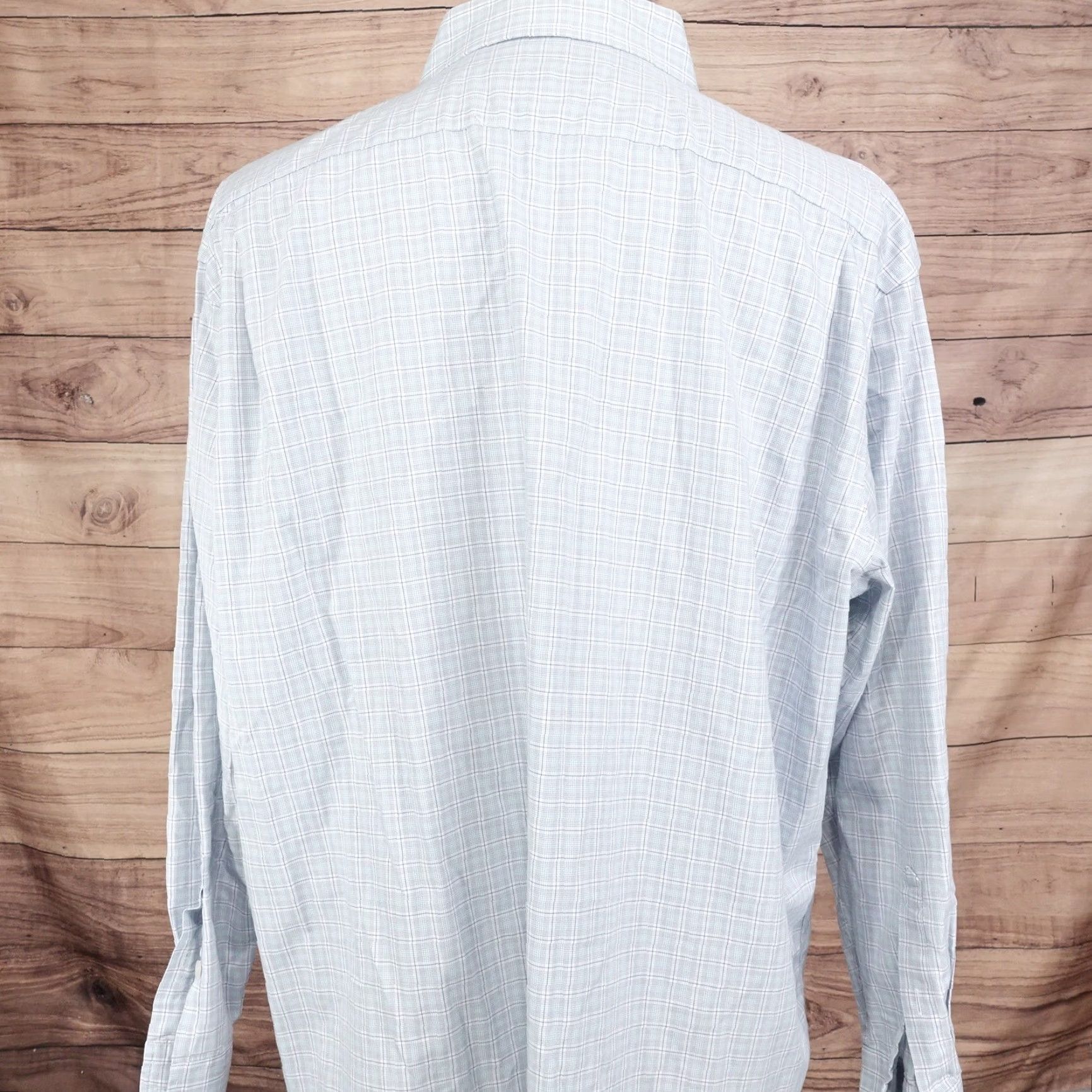 Tasso Elba Tasso Elba Men's Dress Shirt 2XL Long Sleeve Plaid Cotton Non-Iron Business Casual Blue Size US XXL / EU 58 / 5 - 4 Thumbnail