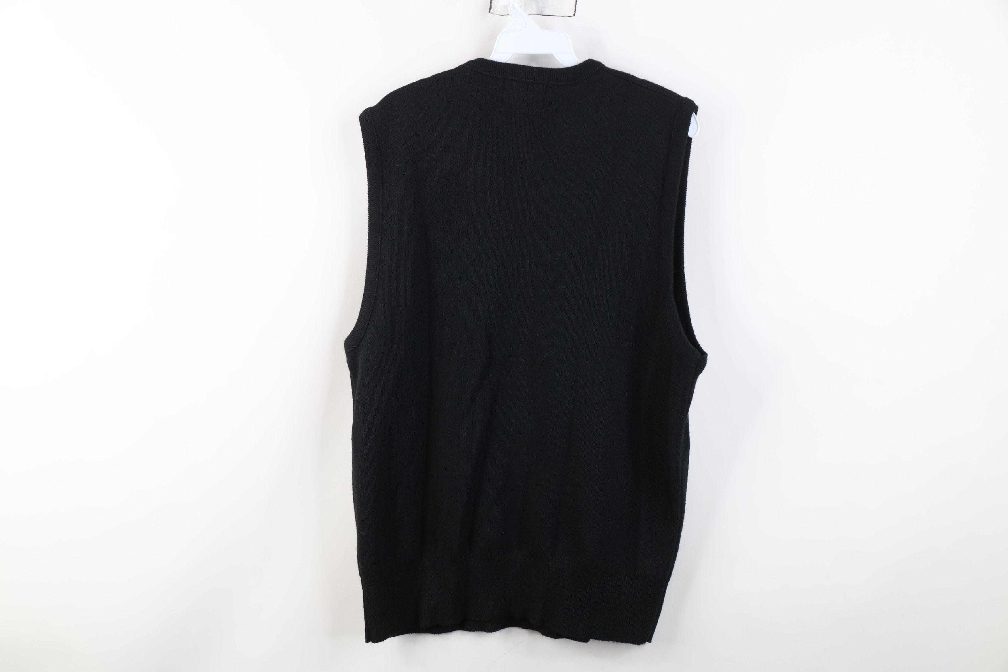 Vintage Vintage 70s Streetwear Knit V-Neck Sweater Vest Black USA Size US L / EU 52-54 / 3 - 8 Thumbnail