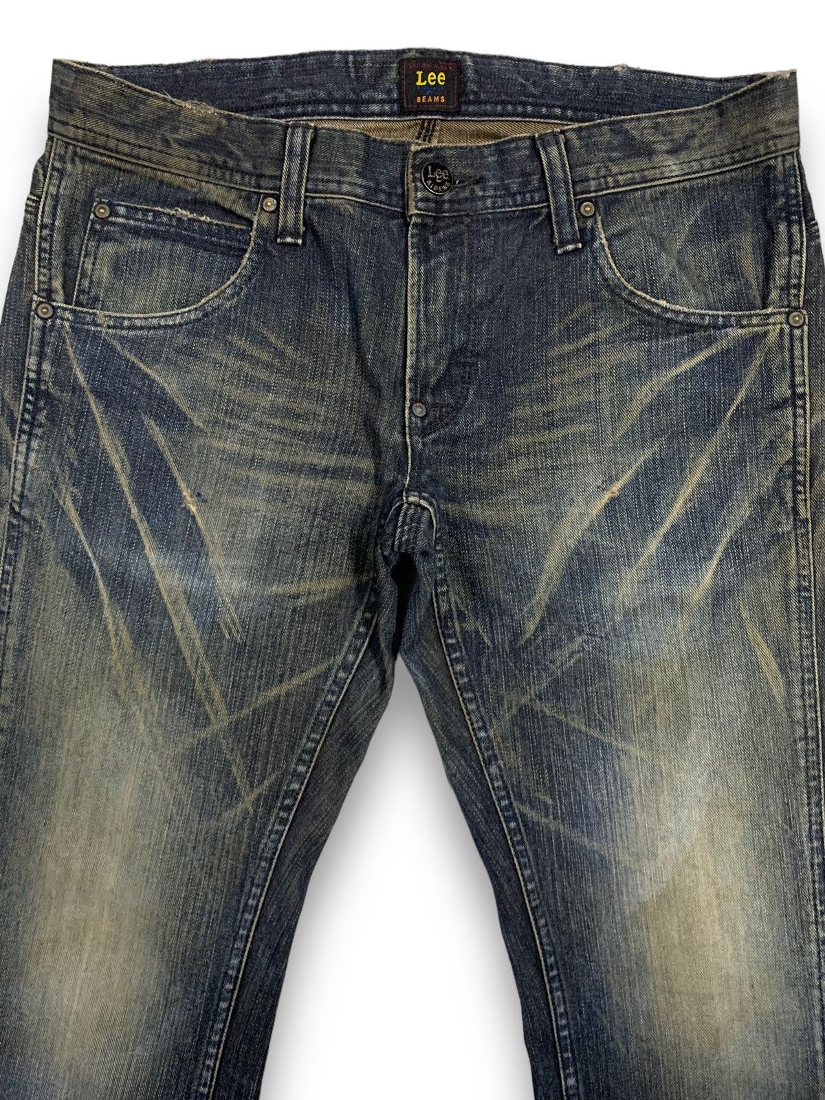 Lee × Number (N)ine Vintage Lee Riders x Beams Dark Blue Washed Whiskers Jeans Size US 32 / EU 48 - 3 Thumbnail
