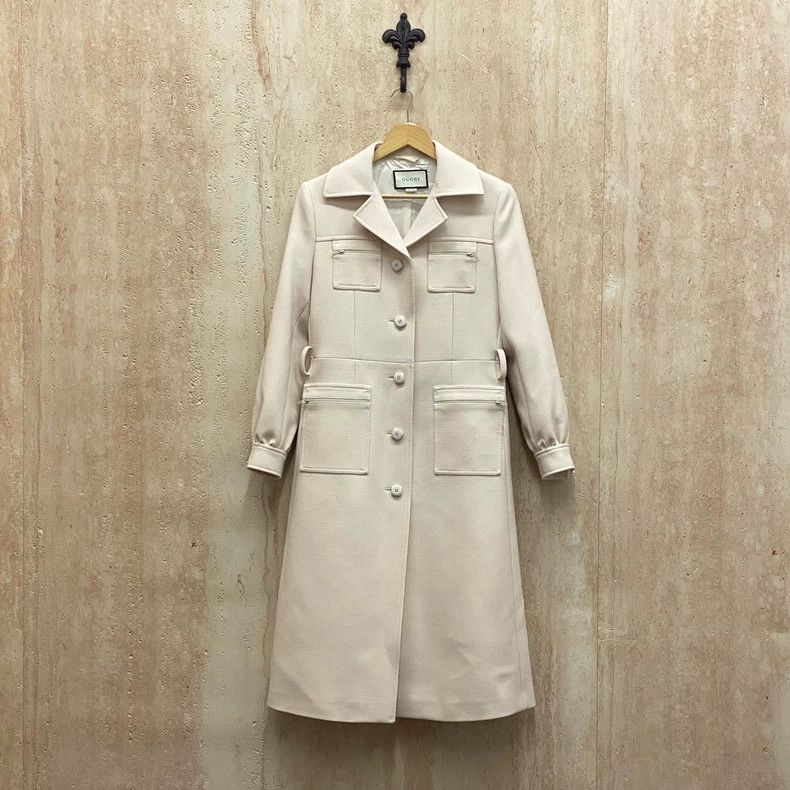 Gucci Gucci Beige double G belt coat 2505-Nextarrow Size S / US 4 / IT 40 - 1 Thumbnail
