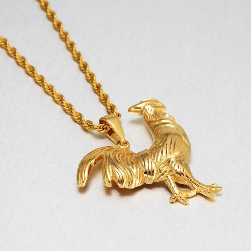 Jewelry Hip-Hop Retro Cock Titanium Steel Pendant Necklace Size ONE SIZE - 2 Thumbnail