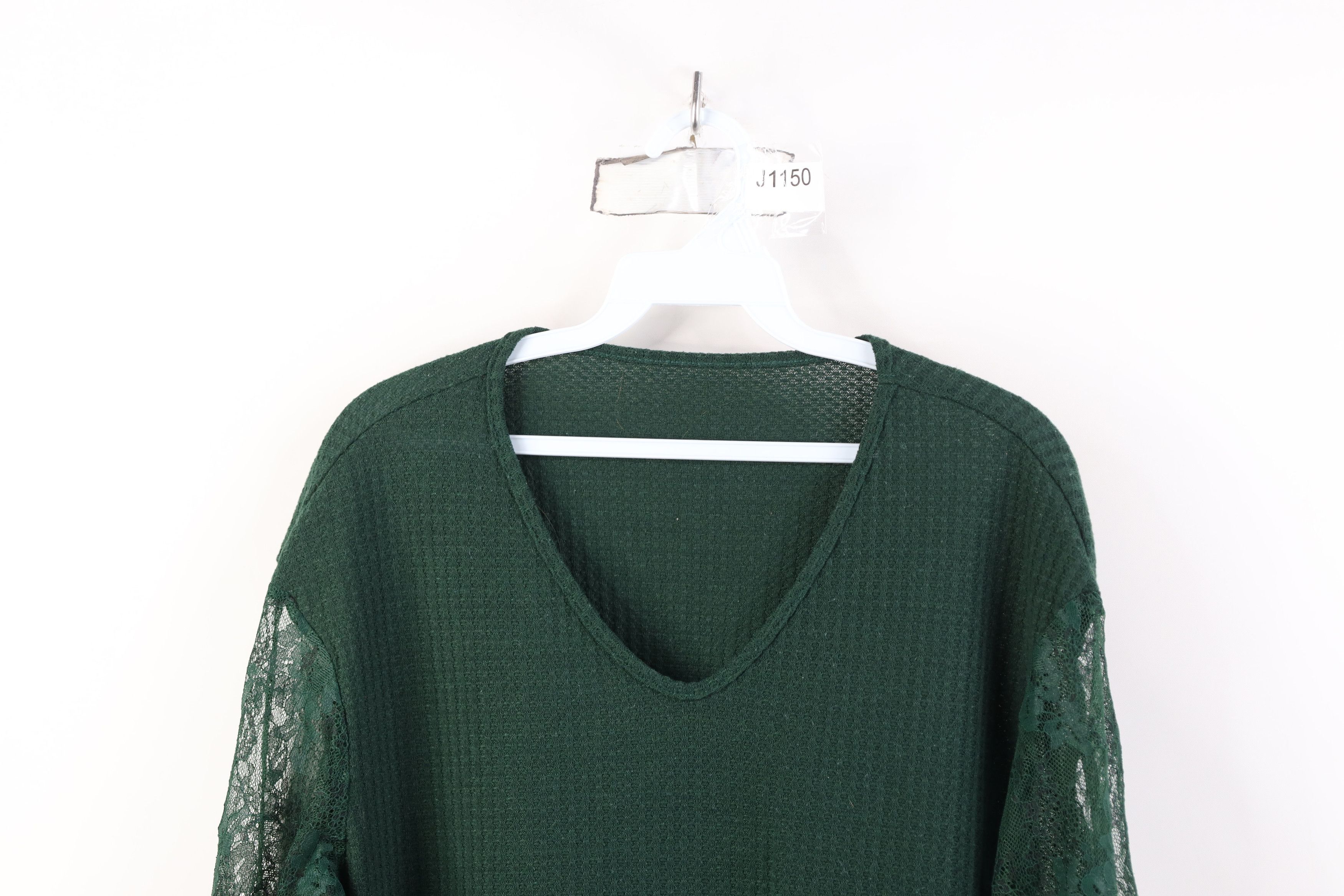 Vintage Vintage Y2K Streetwear Flower Thermal Waffle Knit T-Shirt Size XL / US 12-14 / IT 48-50 - 2 Thumbnail