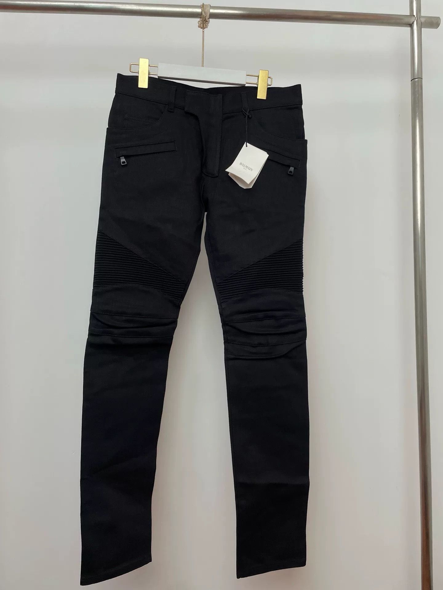 Balmain Balmain Leather Panel Biker Jeans Size US 30 / EU 46 - 1 Thumbnail