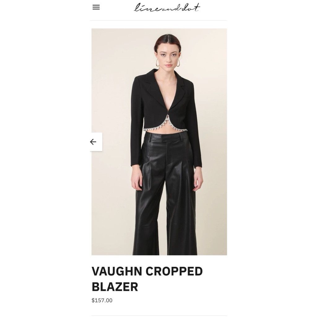 Designer NWT Line & Dot Vaughn Cropped Blazer XS $157 Size XS / US 0-2 / IT 36-38 - 1 Thumbnail