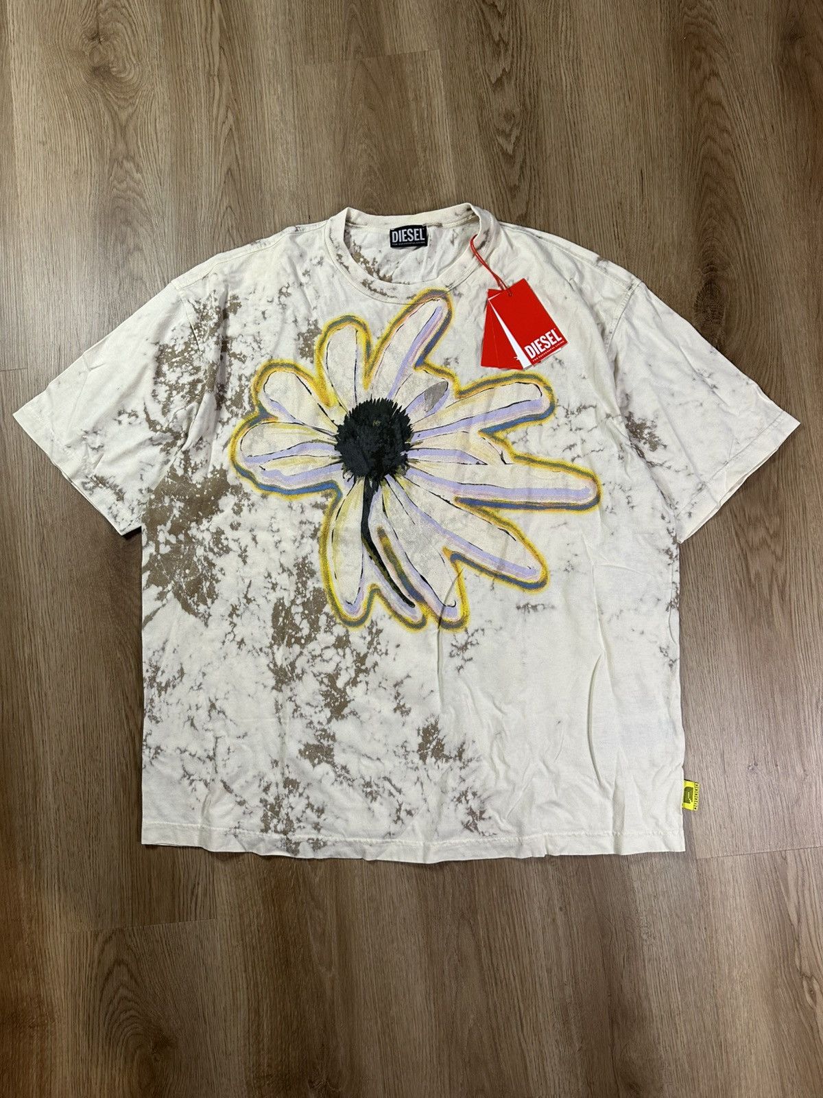 Diesel Diesel Men’s T-Wash-H3 Flower Print T-Shirt Size US L / EU 52-54 / 3 - 1 Thumbnail