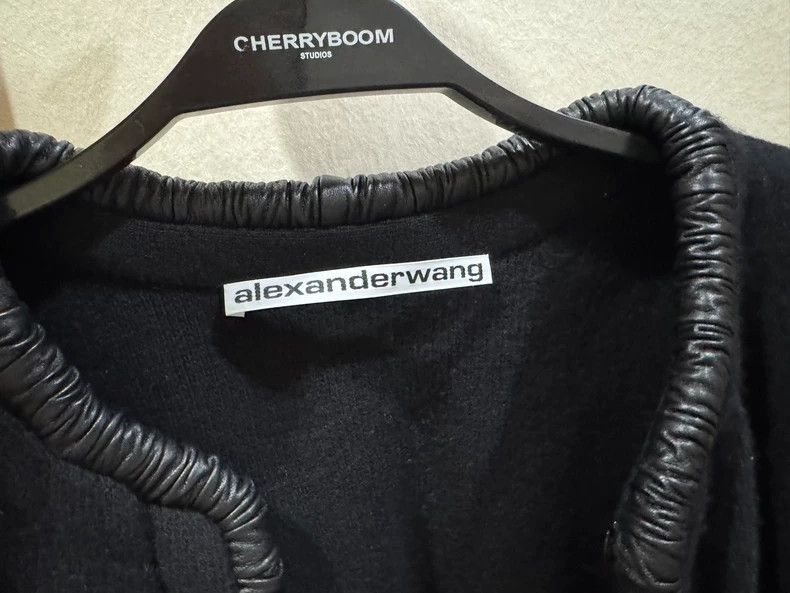 Alexander Wang Alexander Wang Leather Trim Cardigan- Size M / US 6-8 / IT 42-44 - 5 Thumbnail