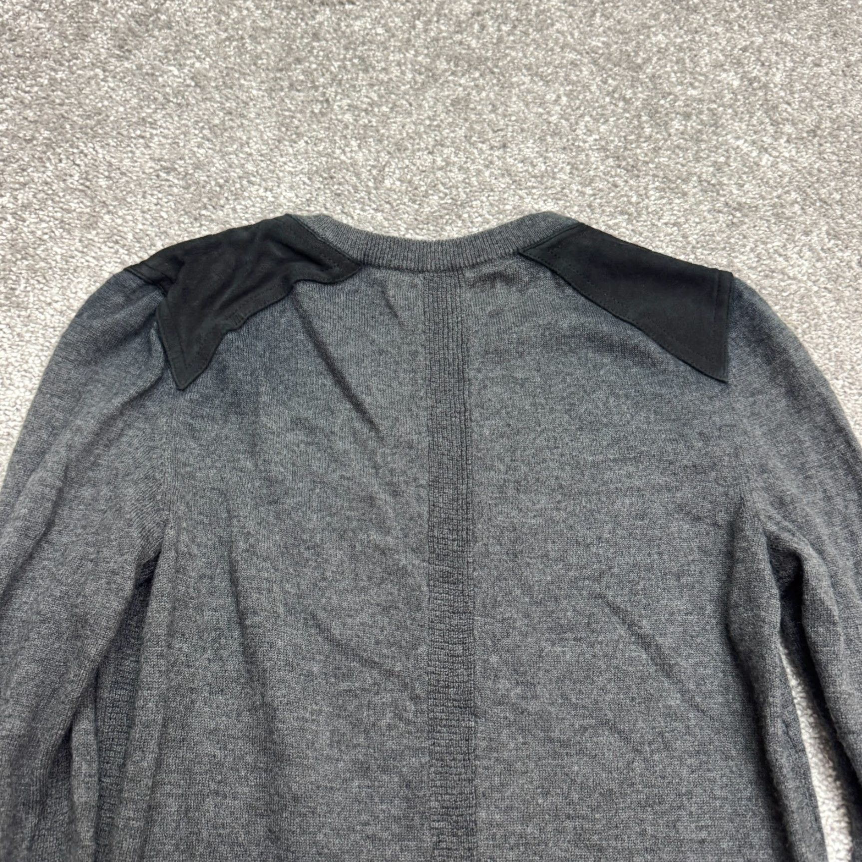 Rag & Bone rag & bone Wool Leather Midi Sweater Dress Womens Small Dark Gray Long Sleeve Size S / US 4 / IT 40 - 4 Thumbnail