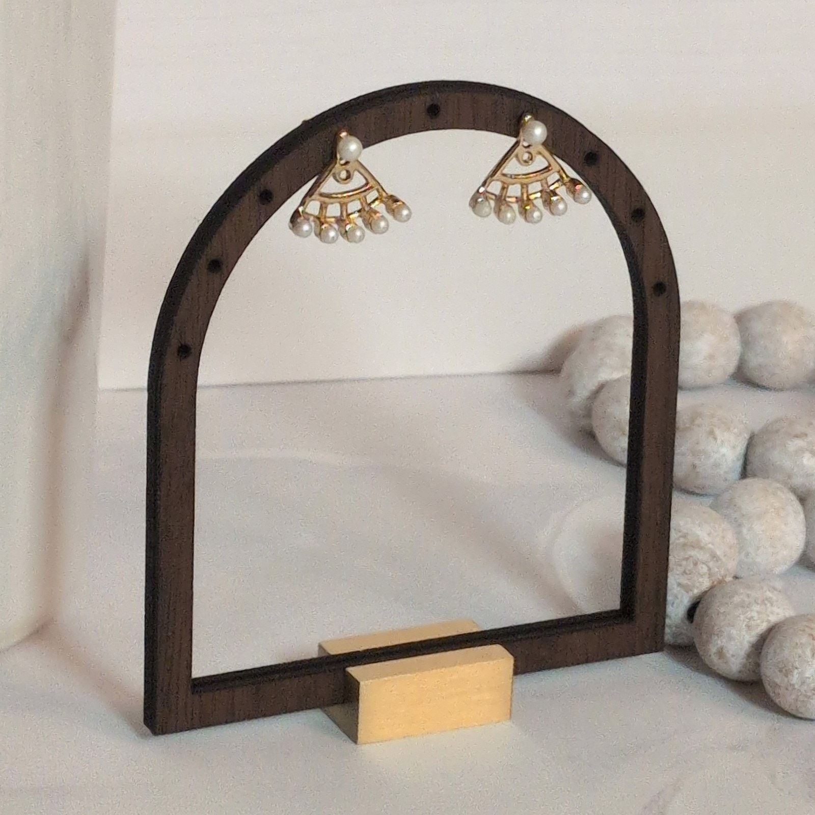 Other Dainty VTG Gold-Tone & Faux Pearl Fan-Shaped Jacket Earrings Size ONE SIZE - 2 Thumbnail