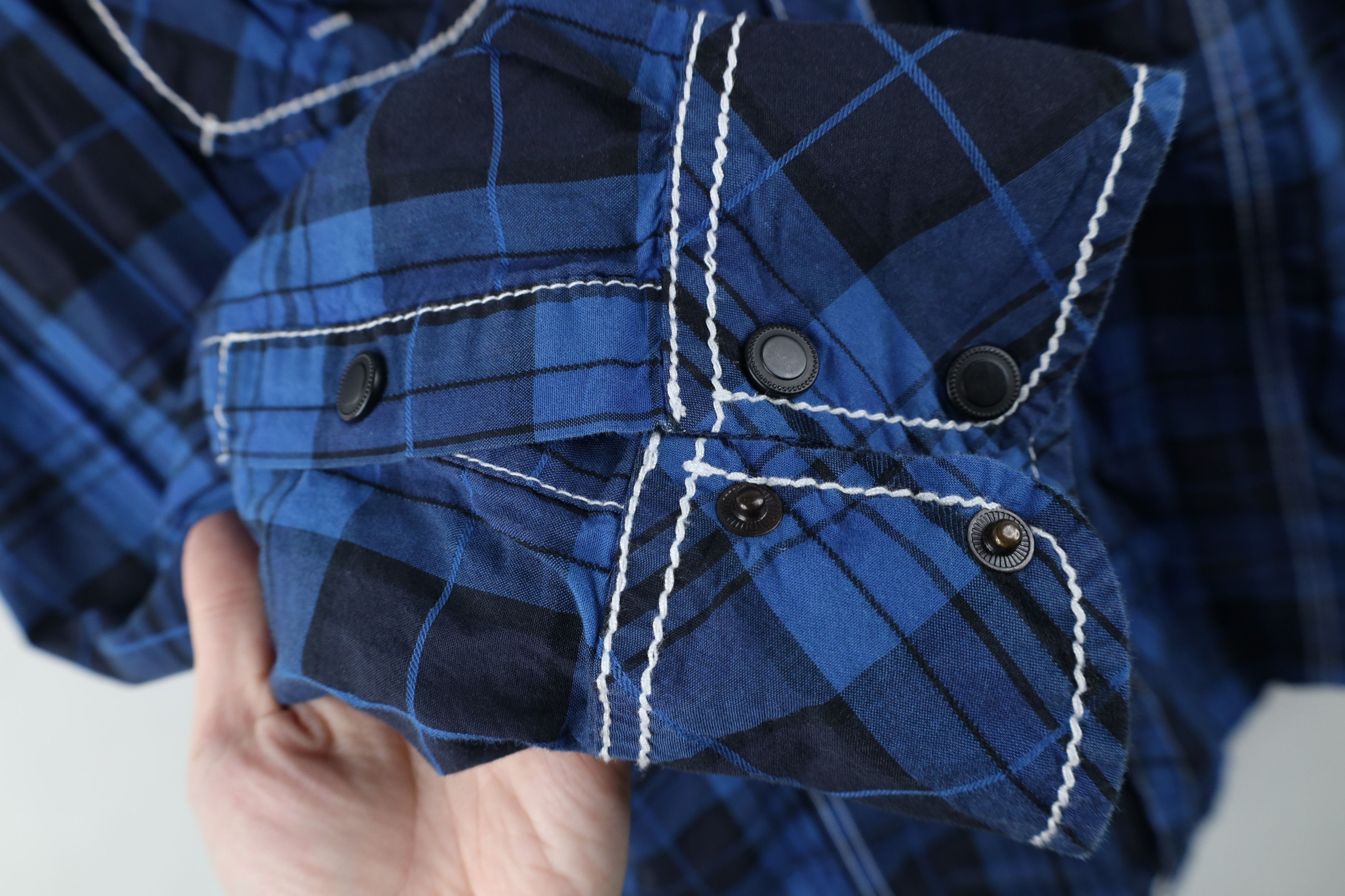 Vintage Buckle BKE Thick Stitch Military Snap Button Shirt Plaid Size US XL / EU 56 / 4 - 5 Thumbnail