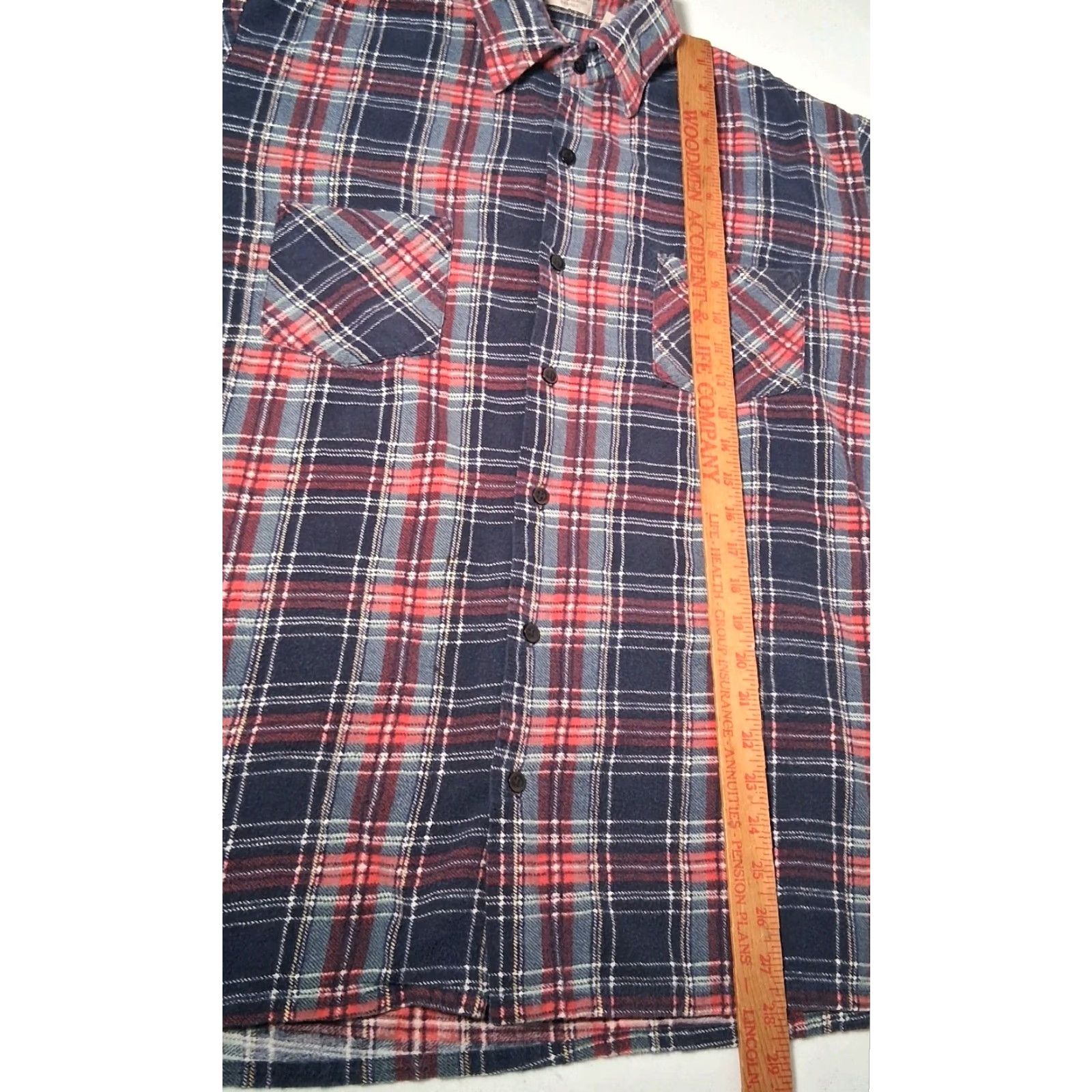 CO VINTAGE Saugatuck Drygoods Co Flannel Shirt Large L Blue Red Plaid Grunge Work Shirt Mens Size US L / EU 52-54 / 3 - 6 Thumbnail