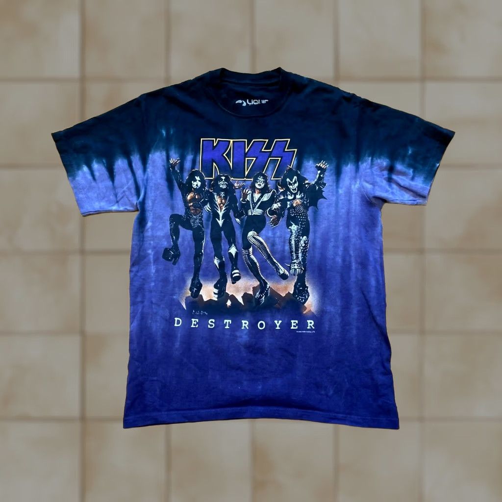 Liquid Blue VINTAGE Liquid Blue Kiss Destroyer Tie Dye T-Shirt M Blue 2005 RARE Mens Short Sleeve Size M Tour Band 20s Music Size US M / EU 48-50 / 2 - 1 Thumbnail