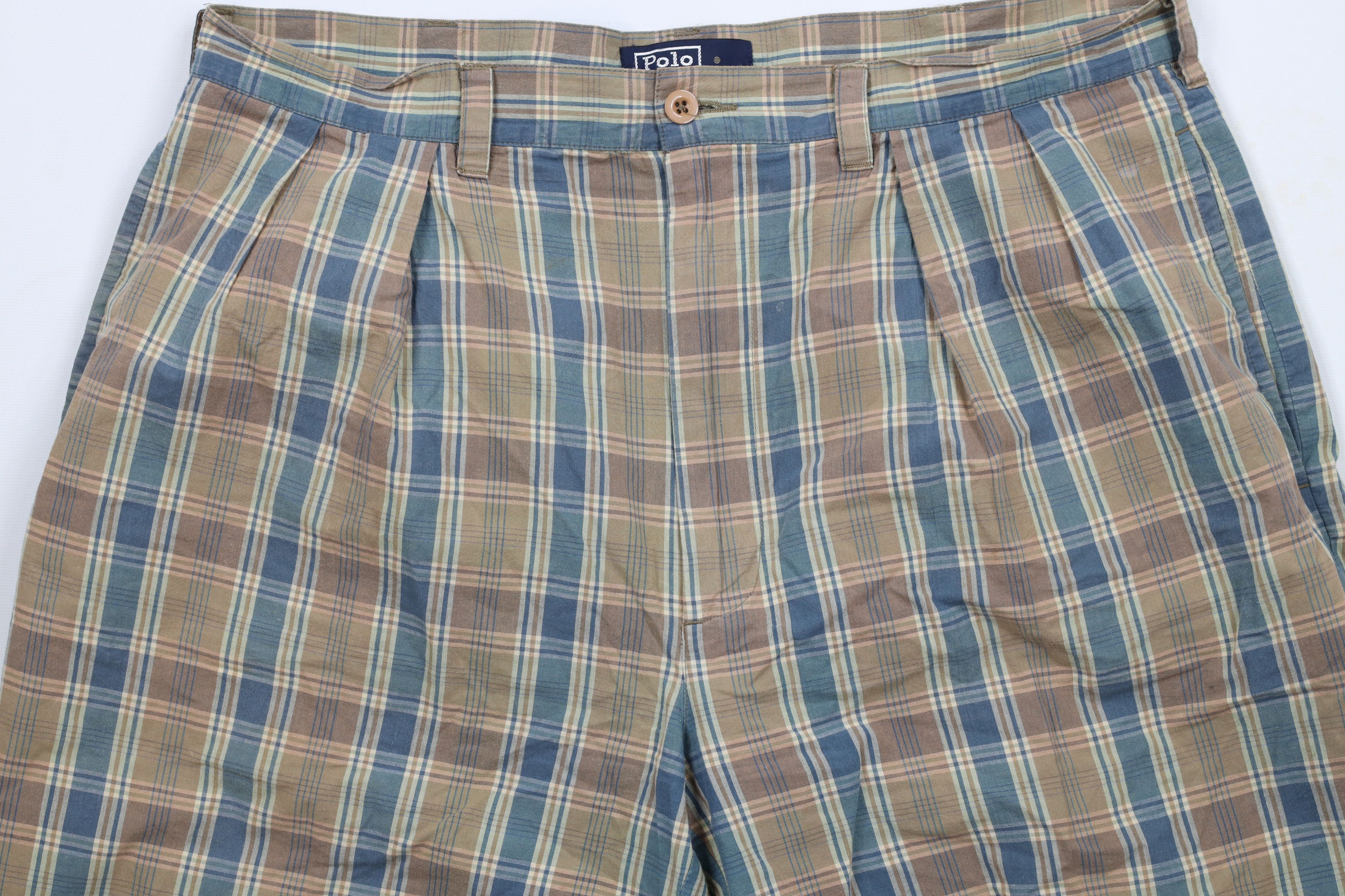 Ralph Lauren × Vintage Vintage 90s Ralph Lauren India Madras Plaid Shorts Cotton Size US 34 / EU 50 - 3 Thumbnail