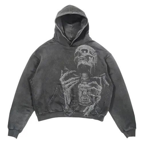 VIBE #20 Skull Print Hoodie Sweetshirt Size US L / EU 52-54 / 3 - 3 Thumbnail