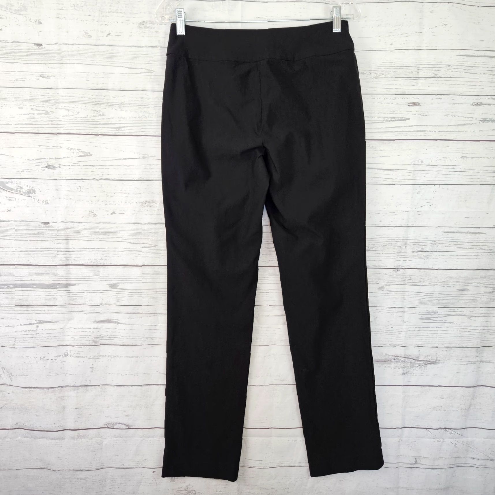 NIC+ZOE Nic+Zoe Womens Pants Sz 6 Black Pull On Mid Rise Rayon Blend Dress Pants Size 28" / US 6 / IT 42 - 3 Thumbnail