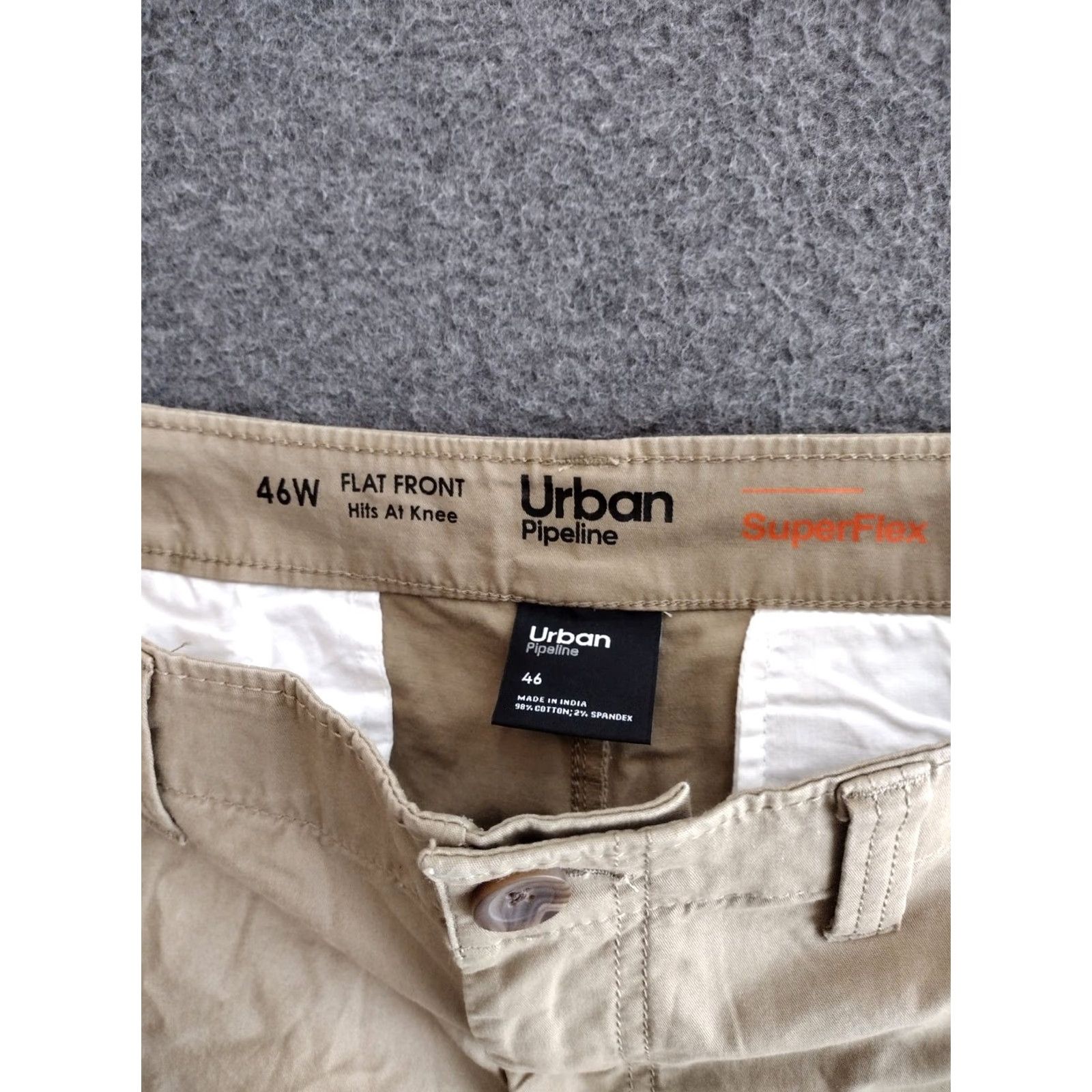 Vintage VINTAGE Urban Pipeline Flat Front Super Men Flex Hits At Knee Shorts Khaki 46 Size US 30 / EU 46 - 5 Thumbnail