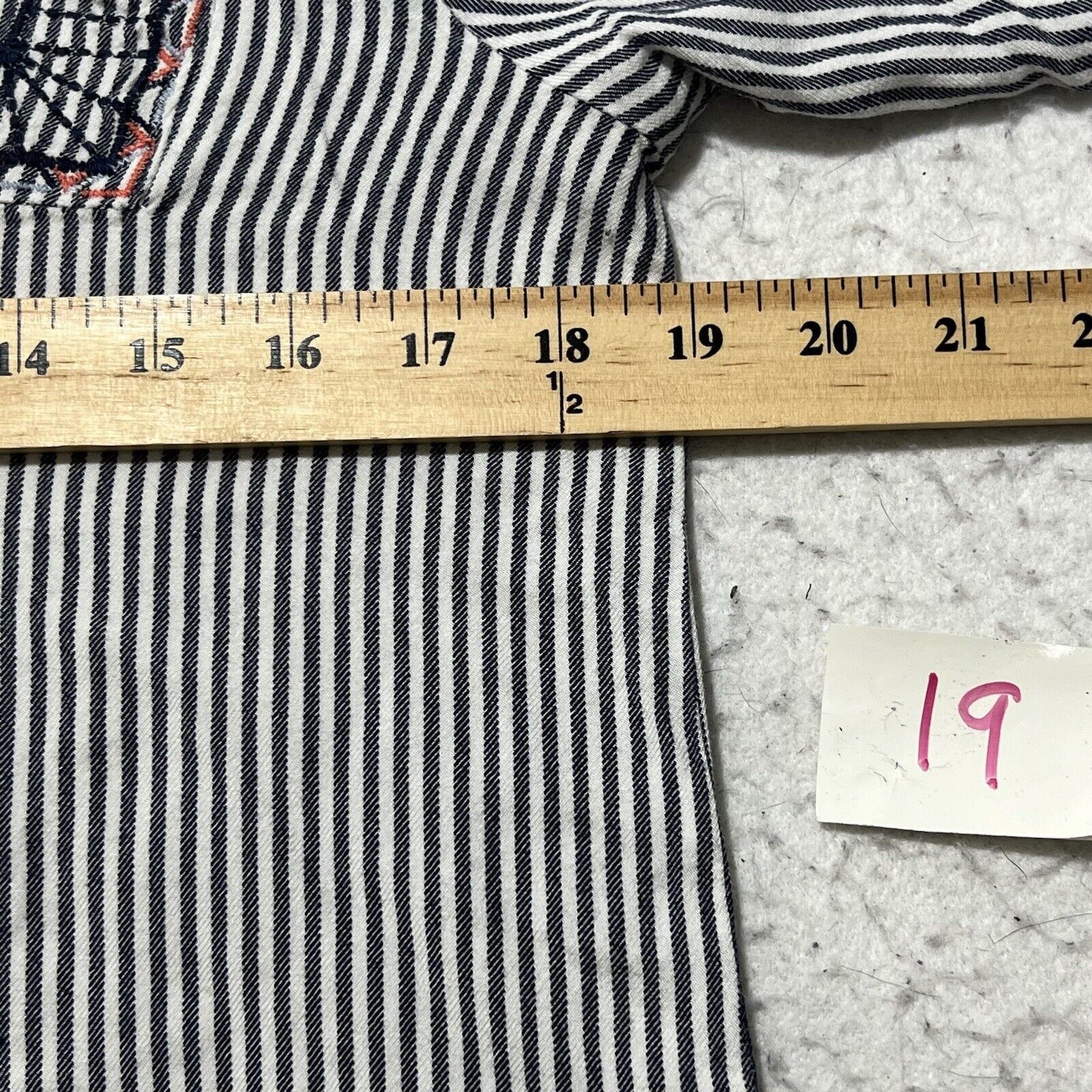 Old Navy Old Navy Tunic Small Tasseled 3/4 Sleeve Blue Striped Blouse Size S / US 4 / IT 40 - 7 Thumbnail