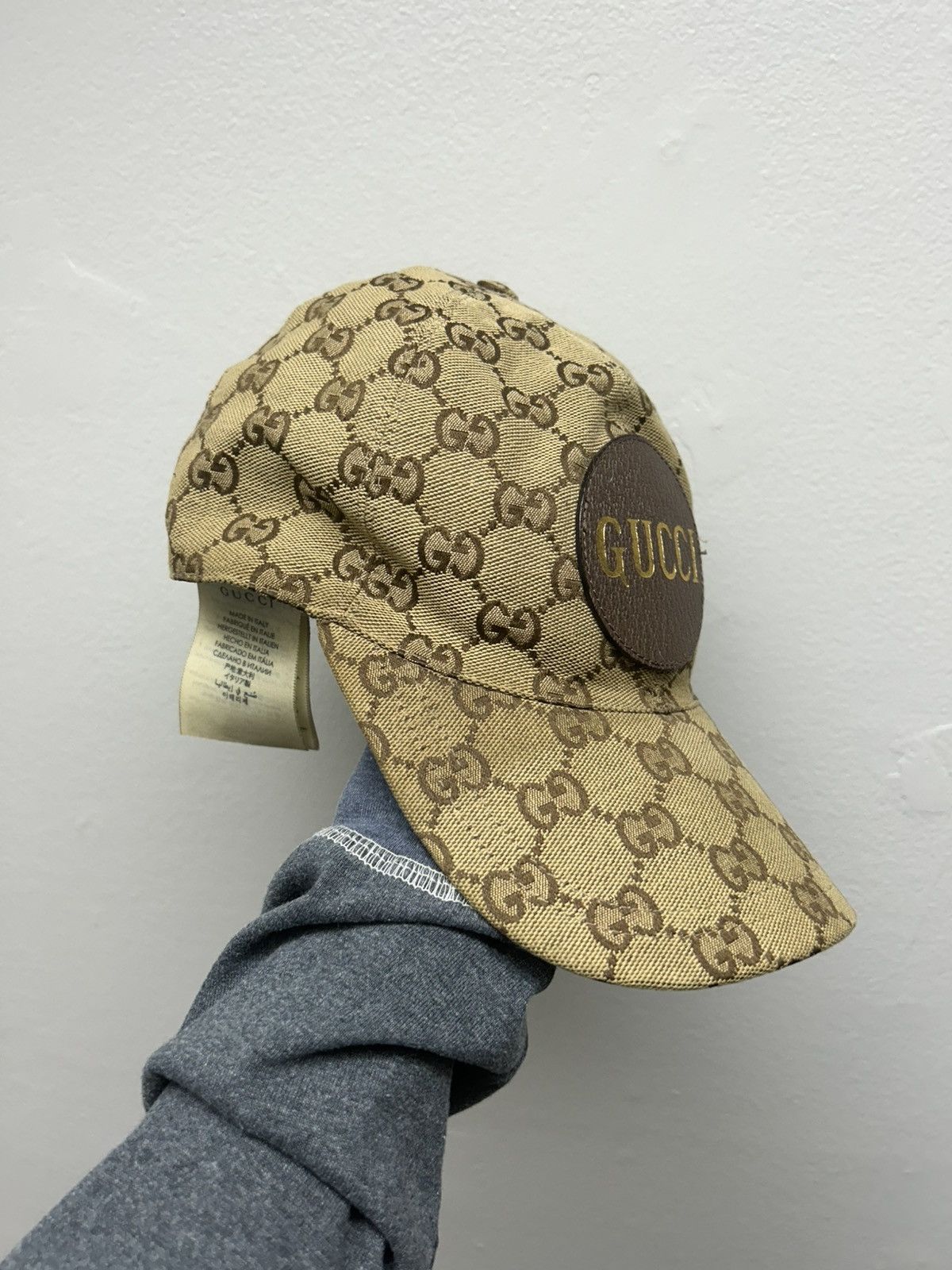 Gucci Gucci GG Monogram Baseball Cap with Leather Patch Size ONE SIZE - 2 Thumbnail