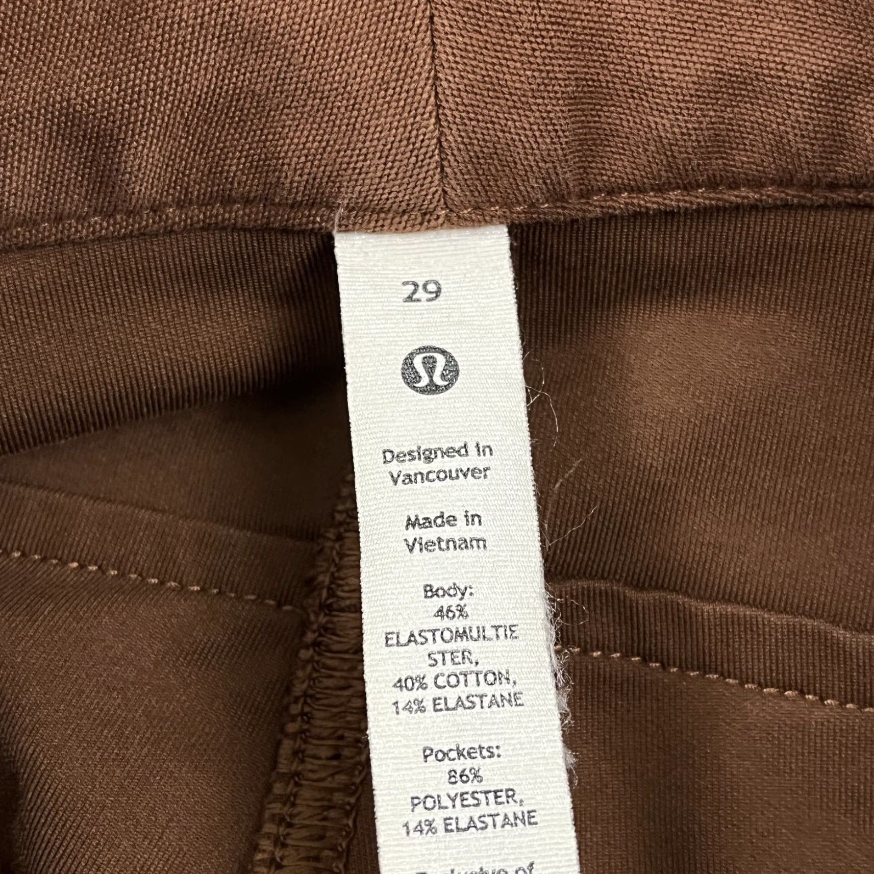 Lululemon Lululemon City Sleek 5 Pocket Wide Leg High Rise Pant Womens Sz 29/30" Brown Size 29" - 2 Thumbnail