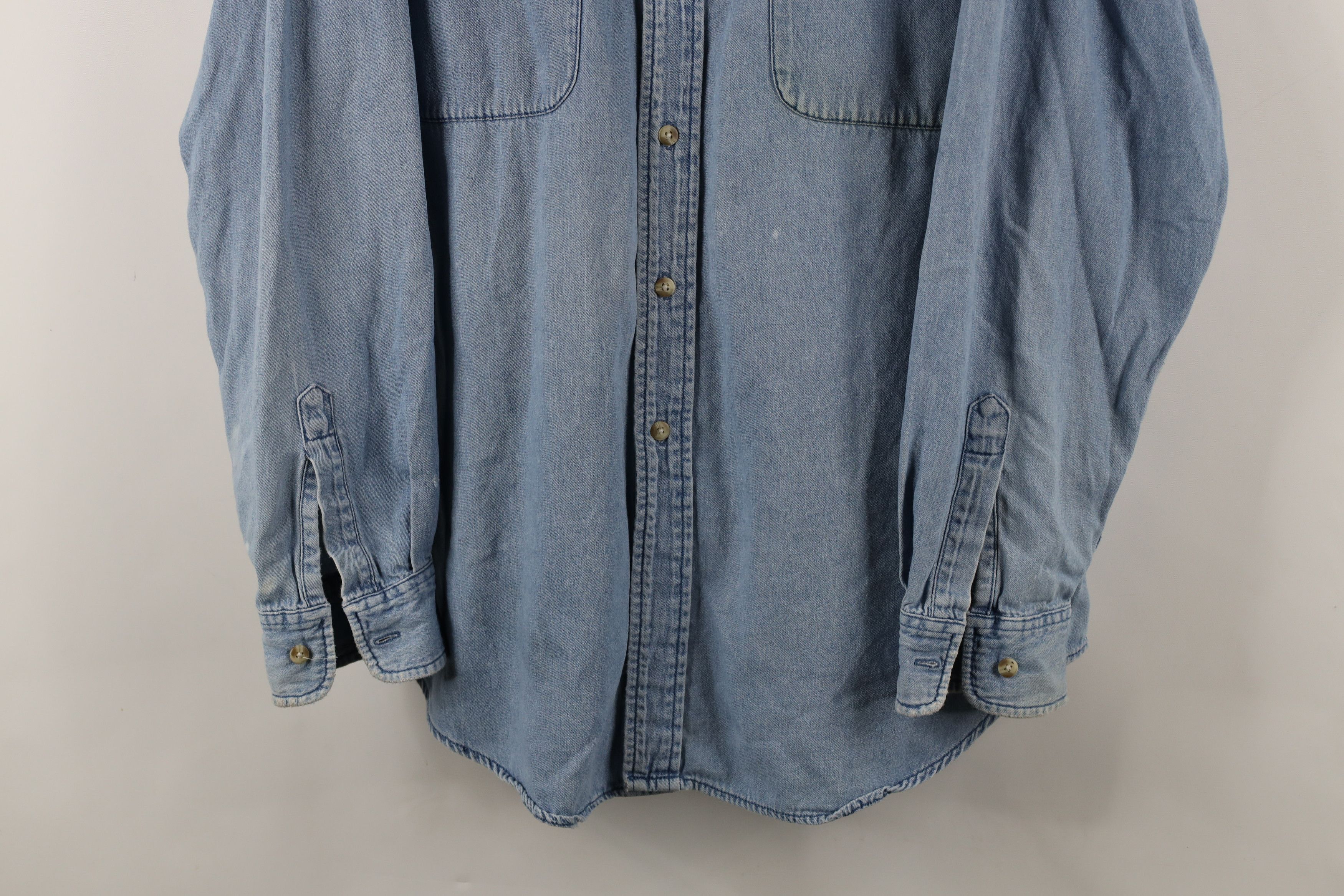 Vintage Vintage 90s Streetwear Denim Jean Button Down Shirt Blue Size US XL / EU 56 / 4 - 3 Thumbnail