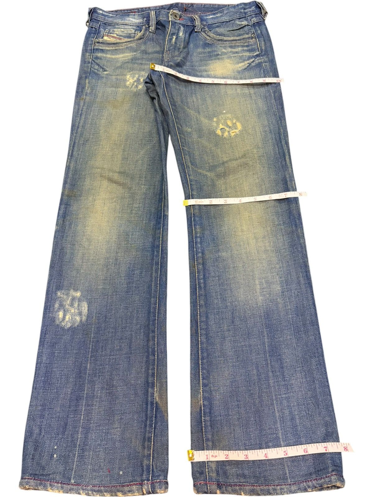 Diesel Vintage Italy Diesel Mud Wash Distressed Flare Jeans Size 29" - 8 Thumbnail