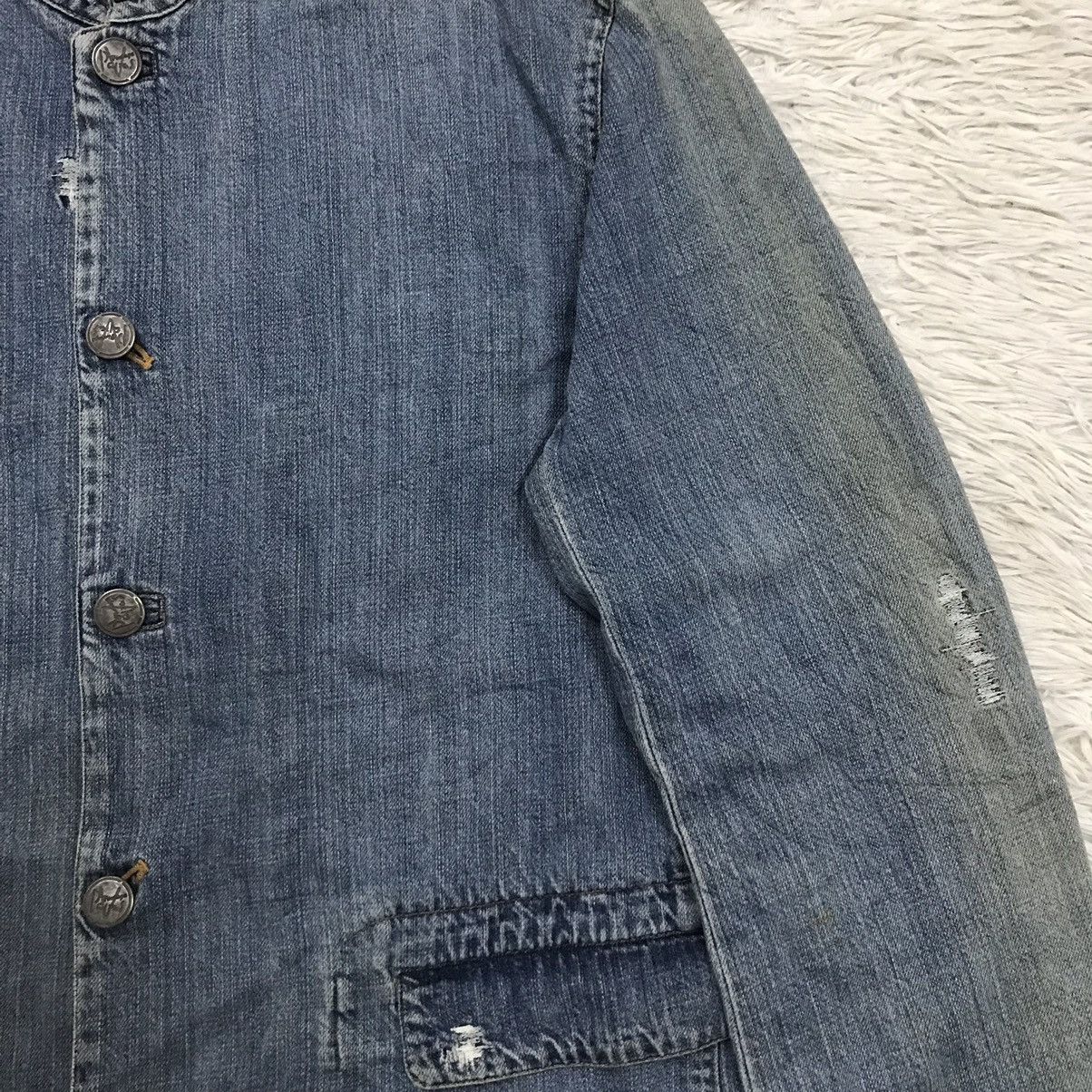 Japanese Brand Vintage Distressed Papas Tartan Neck Chore Jacket Denim Size US M / EU 48-50 / 2 - 11 Thumbnail