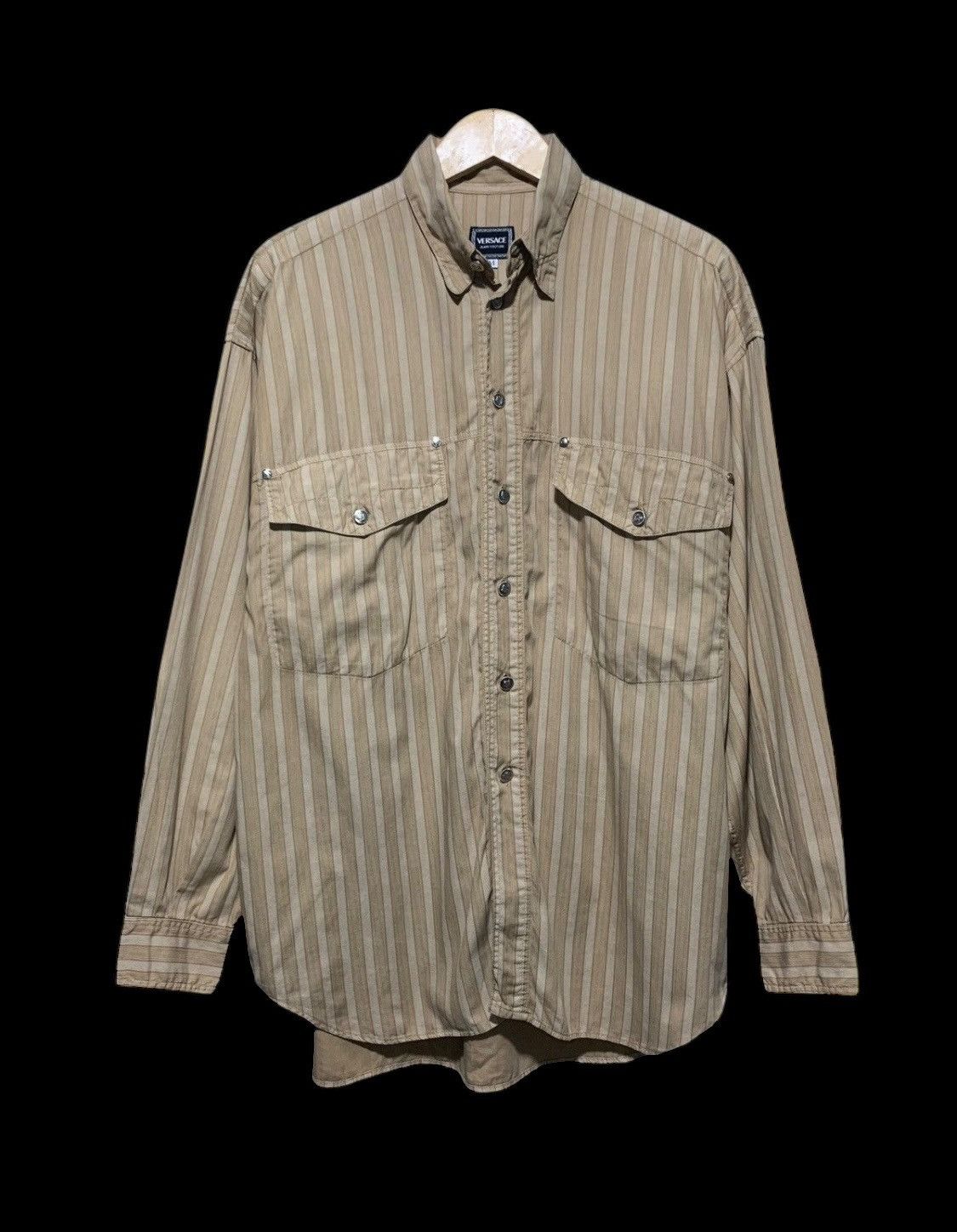 Versace 🔥Versace striped button down shirt Size US L / EU 52-54 / 3 - 4 Thumbnail