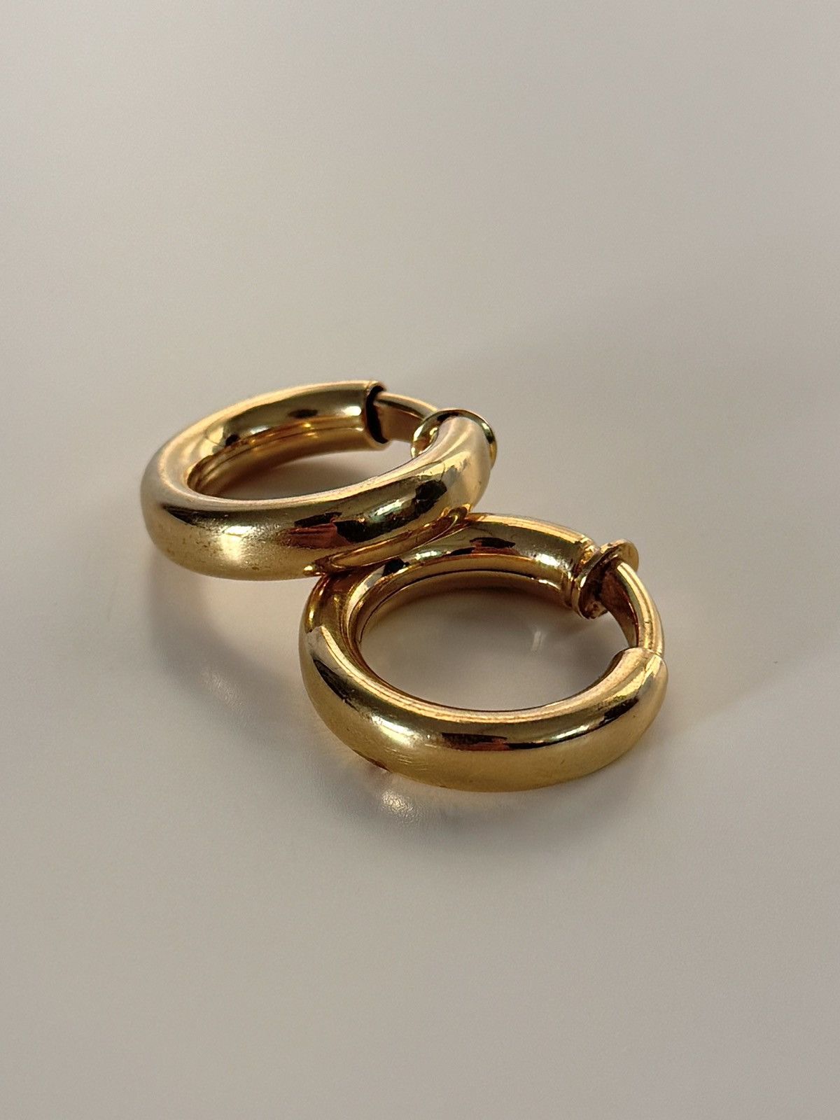 Dior ★0% TAX★ MINIMALISTIC DIOR GOLD PLATED HOOP EARRINGS CLIPS Size ONE SIZE - 2 Thumbnail