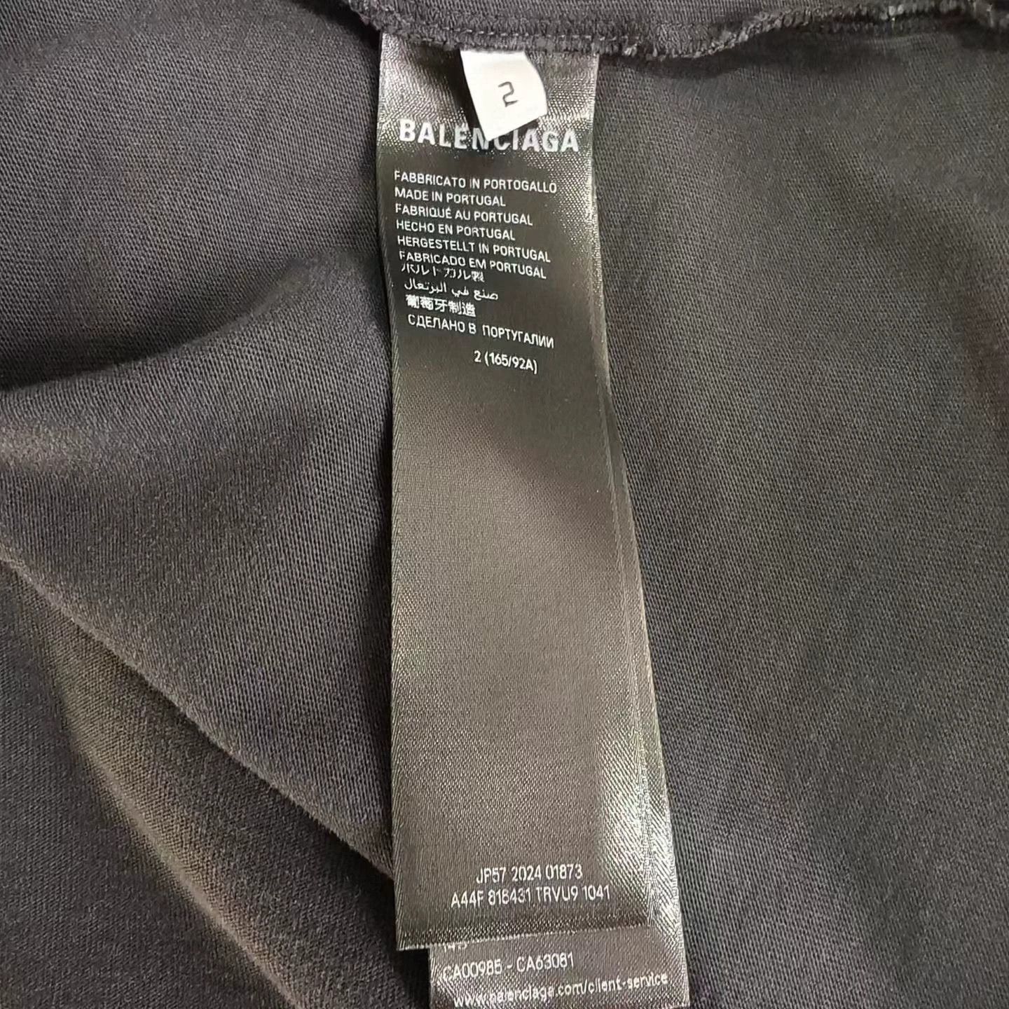 Balenciaga Balenciaga FW24 Logo Unisex Short Crew Tee Black Size US M / EU 48-50 / 2 - 5 Thumbnail
