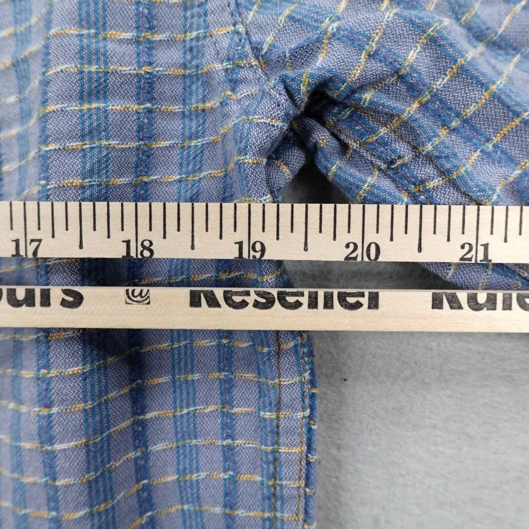 Carbon2Cobalt Carbon 2 Cobalt Shirt Mens Small Blue Plaid Textured Button Up Long Sleeve Size US S / EU 44-46 / 1 - 4 Thumbnail