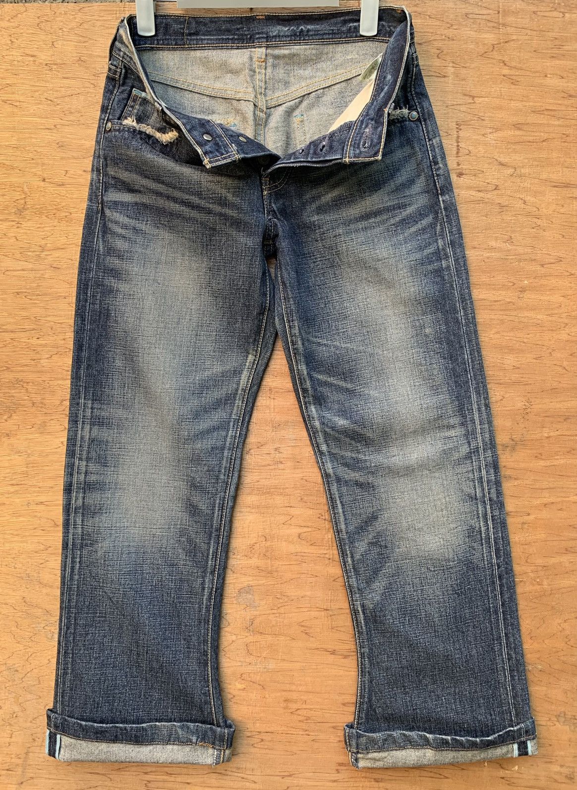 Levi's 🔥🔥 Levis Selvedge Blue Line Curve Bootcut Denim Jeans Size US 28 / EU 44 - 21 Thumbnail