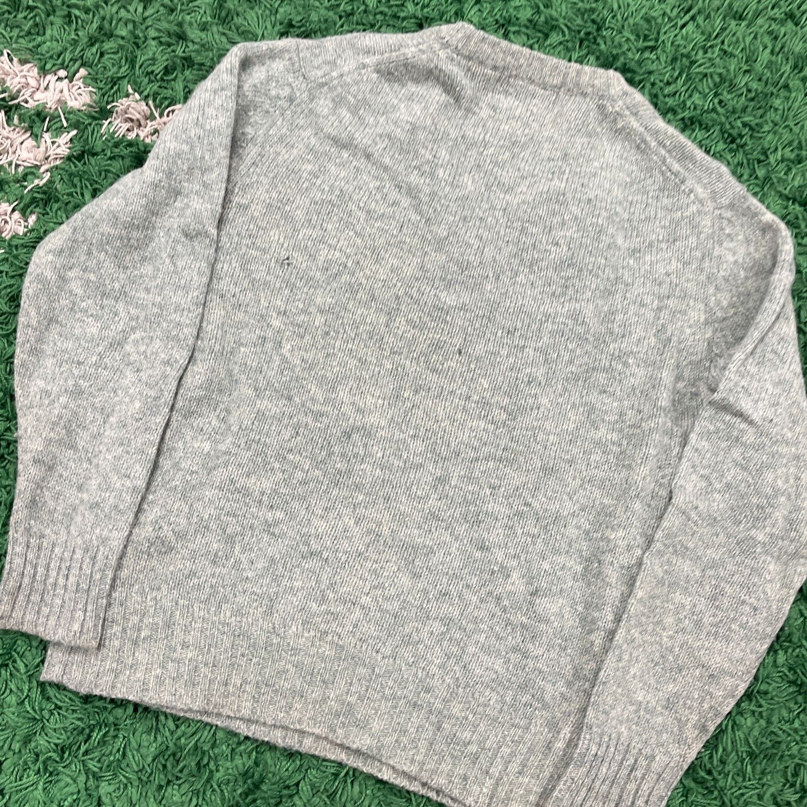 Vintage Vintage Greenfields Shetland 100% Wool V Neck Knit Sweater Size L / US 10 / IT 46 - 7 Thumbnail