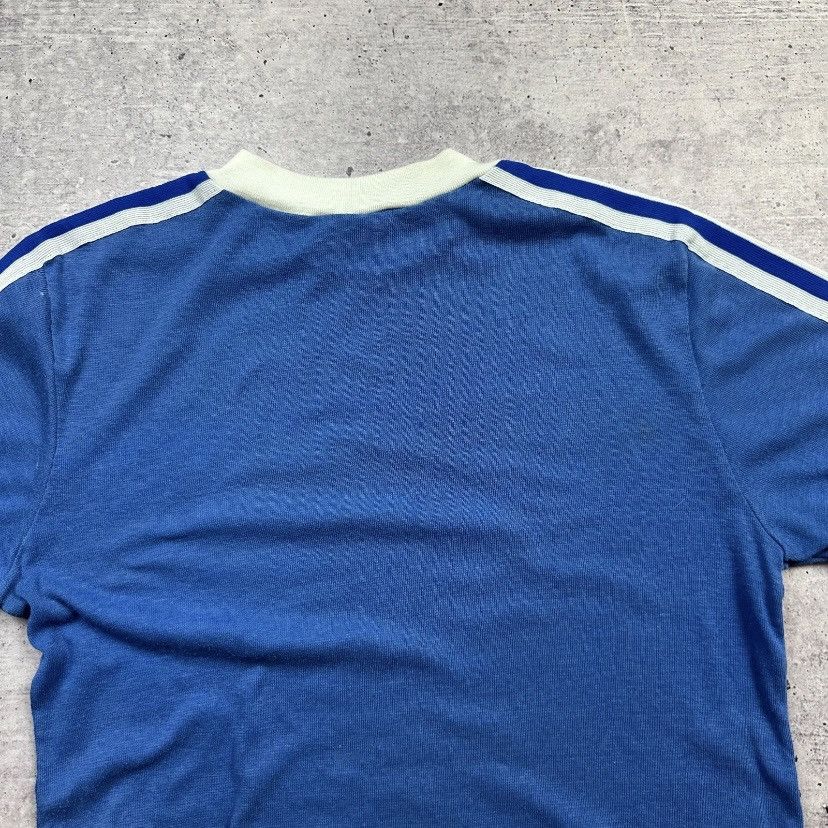 Adidas Vintage 1970s Adidas Trefoil Three‑Stripe Ringer Tee Size US L / EU 52-54 / 3 - 6 Thumbnail